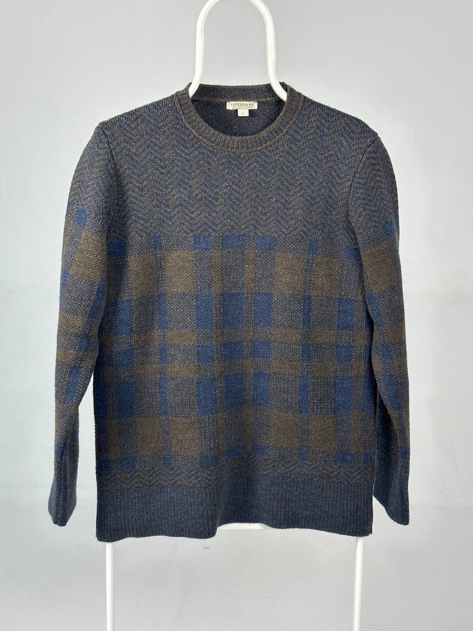 Burberry Vintage Burberry Brit Blend Patterned Knit Jumper Size US L / EU 52-54 / 3 - 1 Thumbnail
