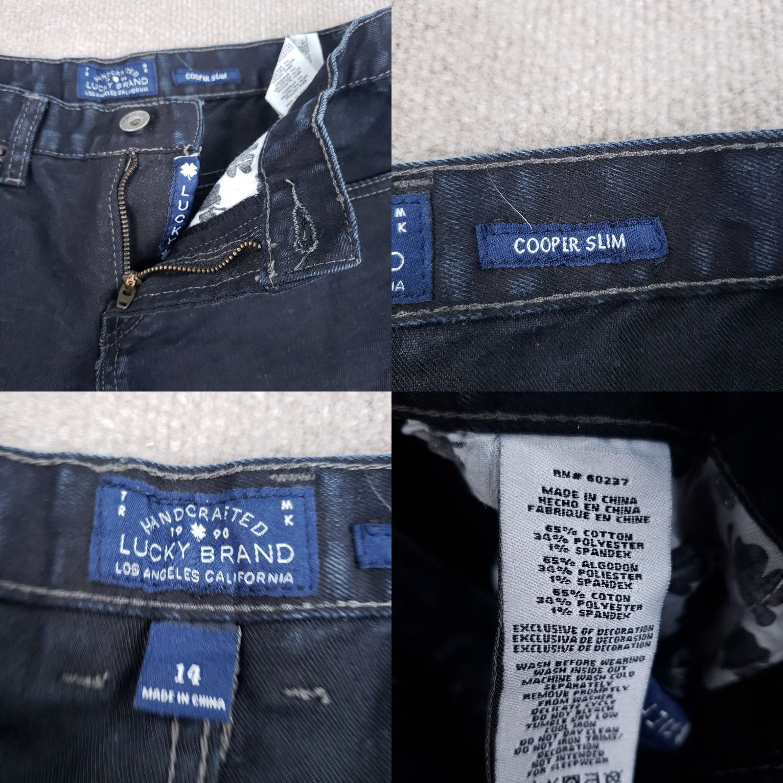 Lucky Brand Lucky Brand Womens Cooper Slim Stretch Dark Wash Blue Denim Jeans 14 Size 36" / US 14 / IT 50 - 8 Thumbnail