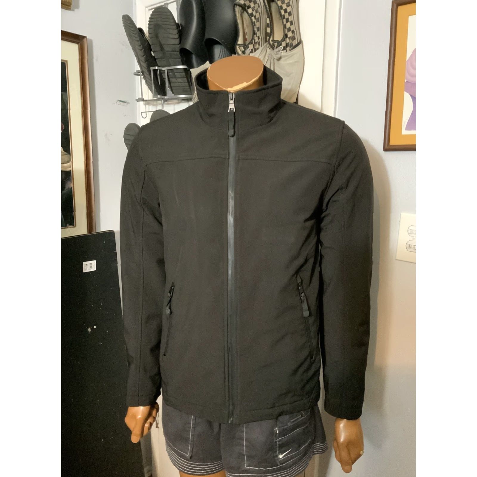 Vintage Black Rivet Softshell Track Jacket Mens Sz. S Full Zip Black Tech Outdoor Travel Size US S / EU 44-46 / 1 - 8 Thumbnail