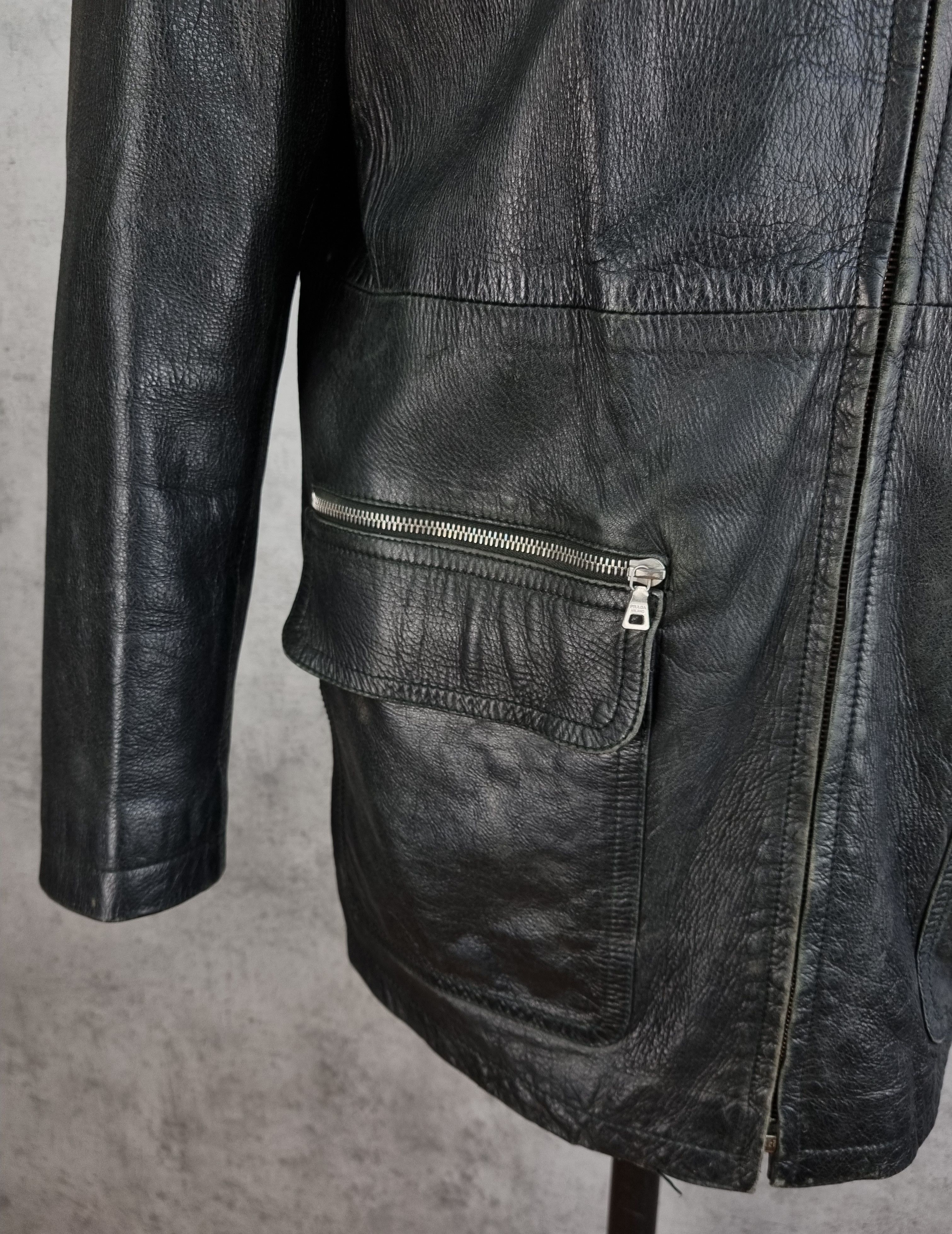 Prada × Vintage Prada Milano Leather Jacket made in Italy Size US L / EU 52-54 / 3 - 21 Thumbnail