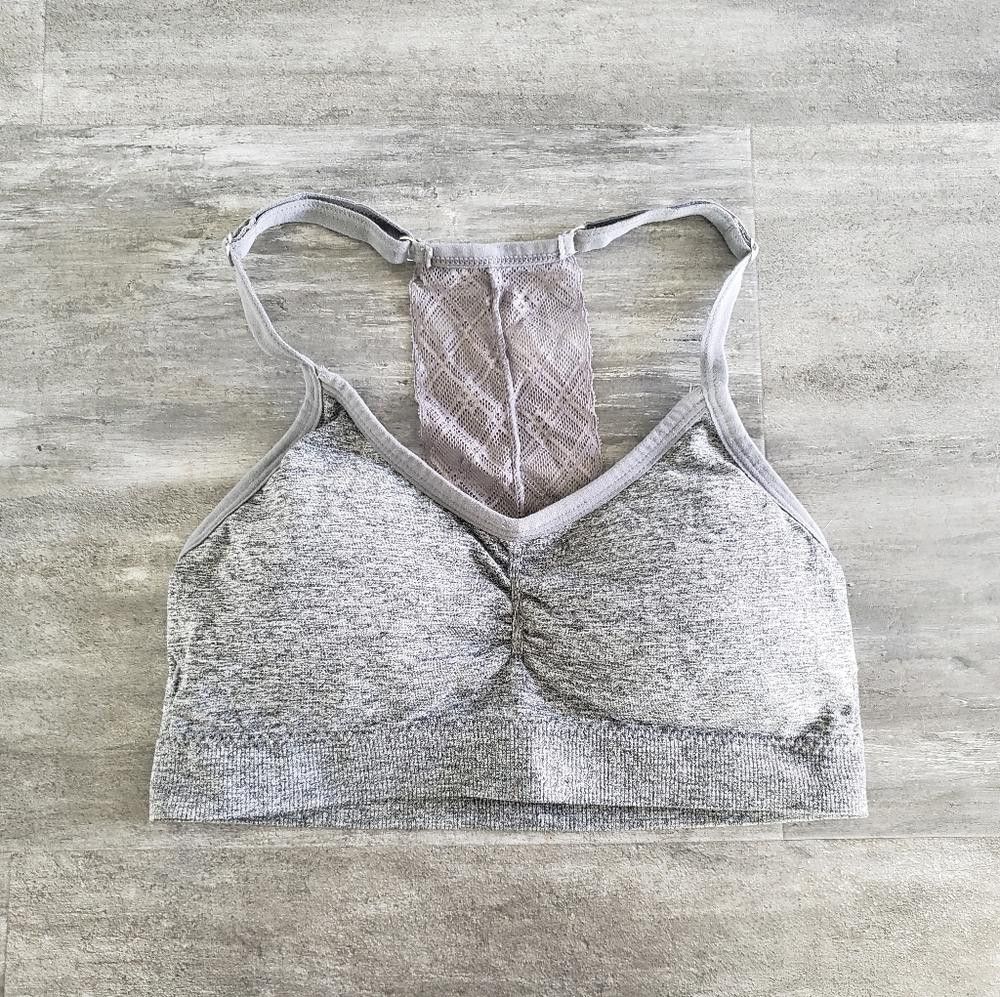 Elie Tahari Grey Heathered Tahari Sport Bra Size ONE SIZE - 1 Thumbnail