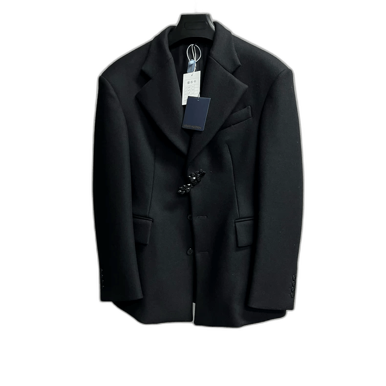 Louis Vuitton Louis Vuitton Louis Vuitton Black Single Button Suit Jacke Size US L / EU 52-54 / 3 - 1 Thumbnail