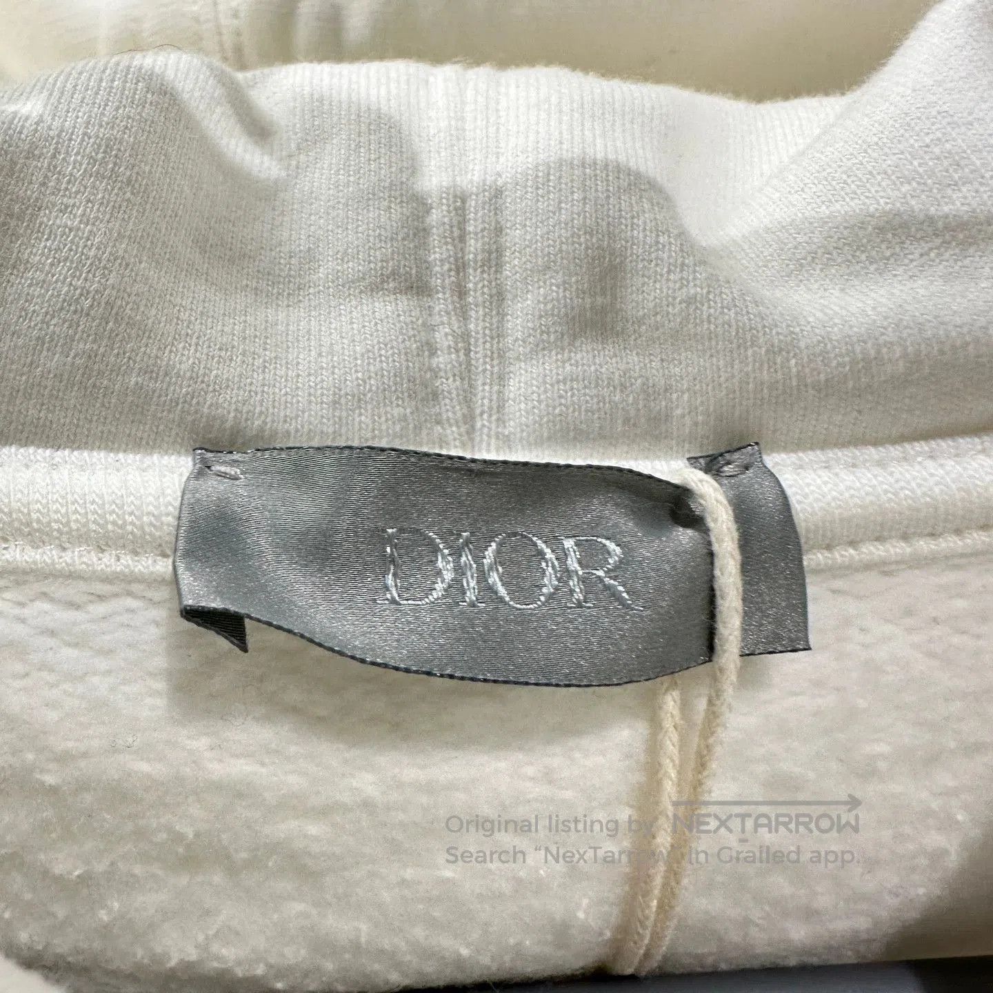 Dior White Hoodie with Black Graphic Crossbody Design. Size US XXS / EU 40 - 3 Thumbnail