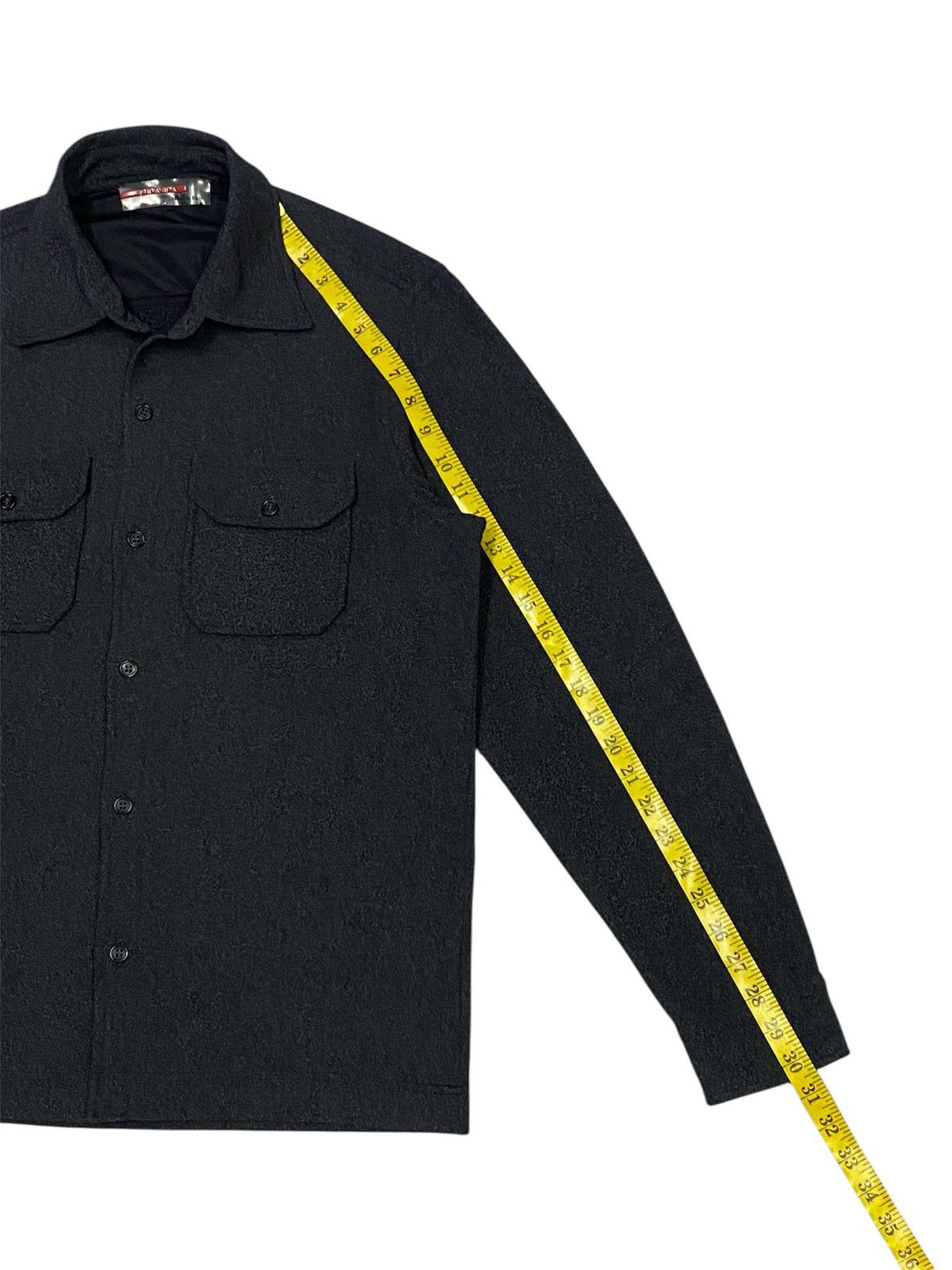Prada Vintage Prada Fleece Double Pocket Button Ups Shirt Size US L / EU 52-54 / 3 - 20 Thumbnail