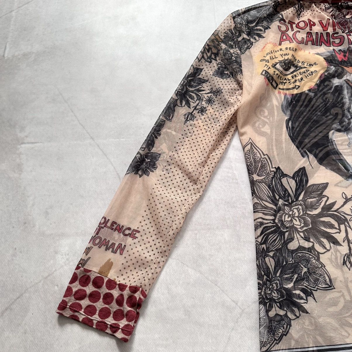 Hysteric Glamour × Undercover Mesh Top Tattoo Long Sleeve T Shirt Cop Copine JPG Vibe Size M / US 6-8 / IT 42-44 - 6 Thumbnail