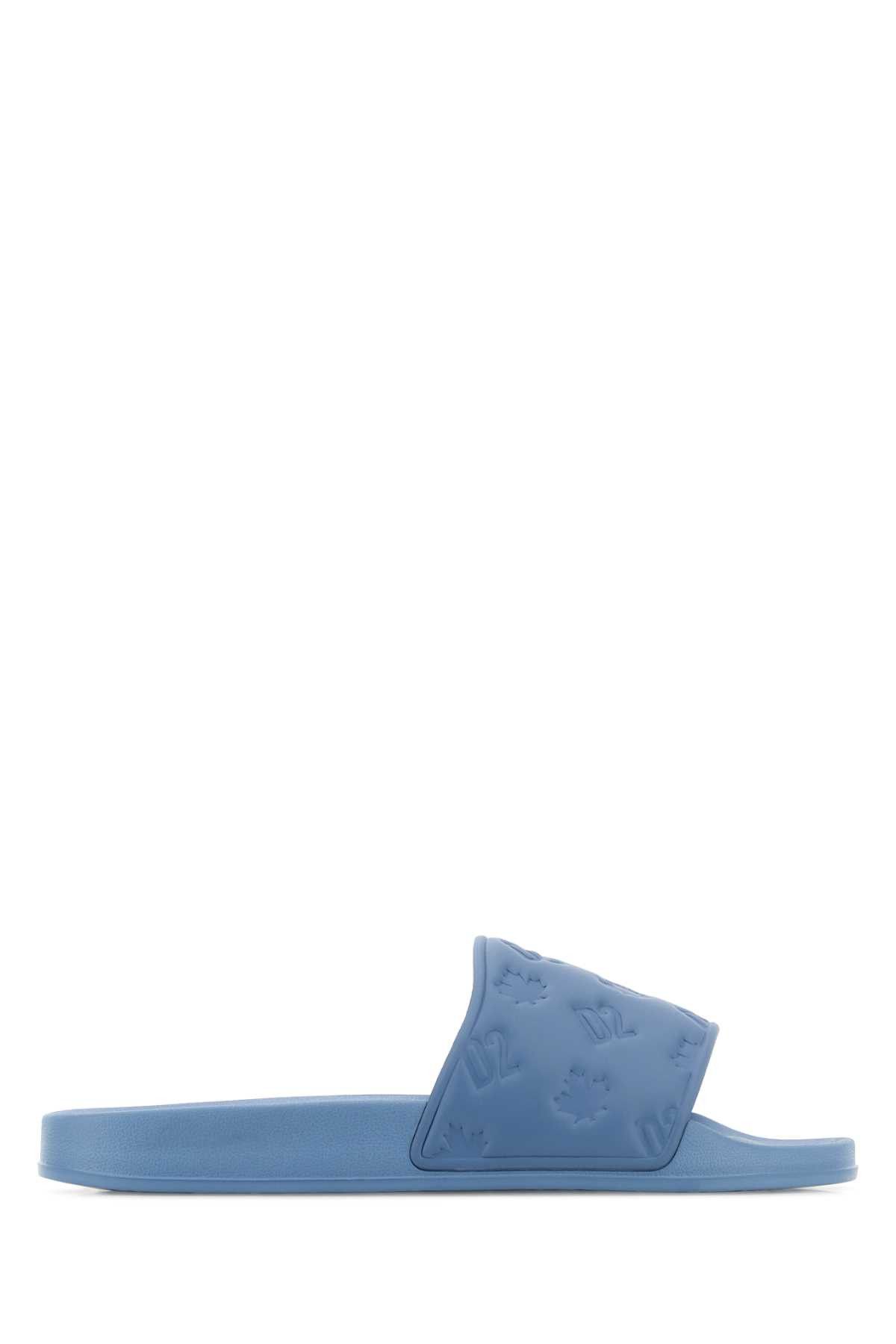 Dsquared2 Light Blue Rubber Slippers Size US 9 / EU 42 - 1 Thumbnail