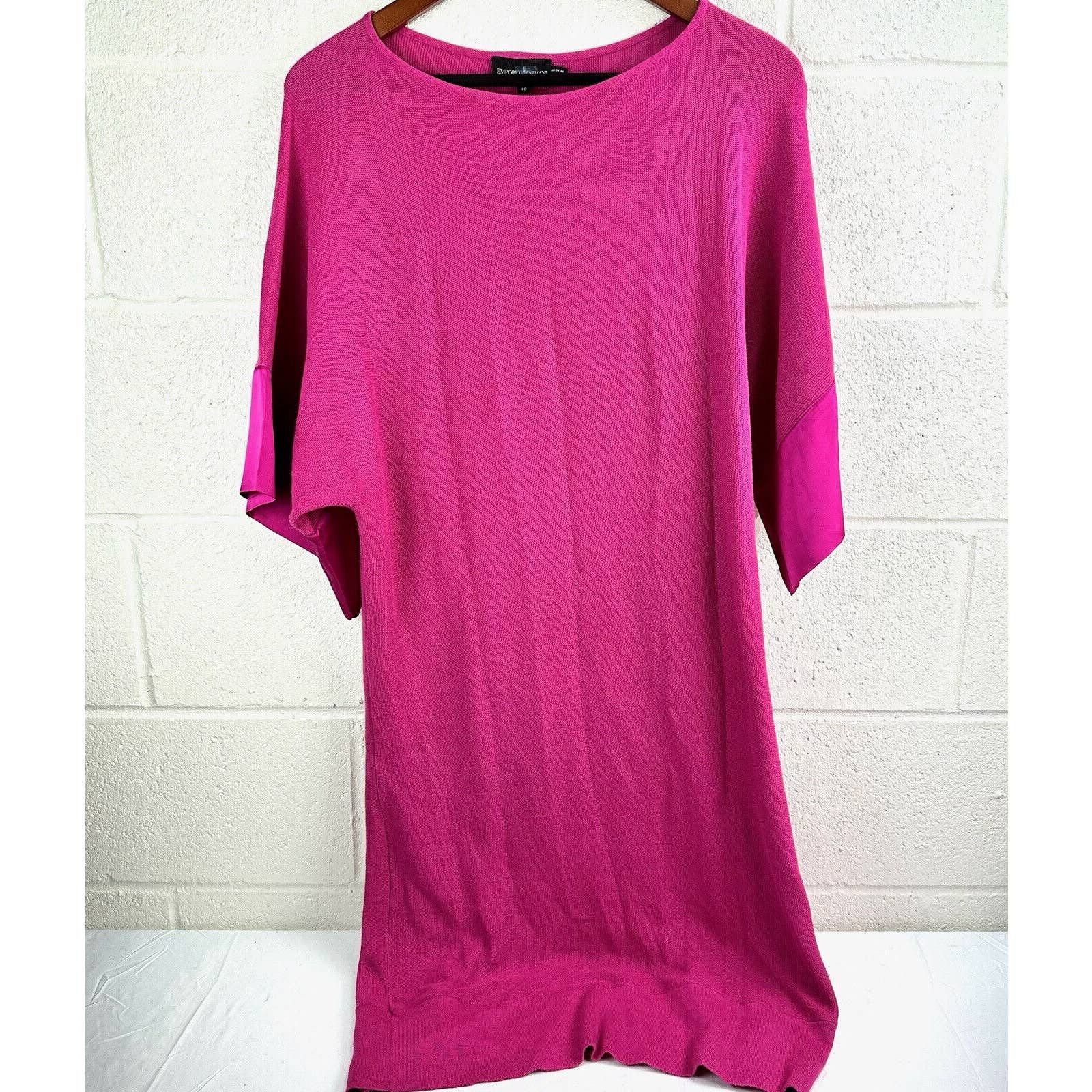 Emporio Armani Pink Fuchsia Dress Cotton Silk Blend (S)