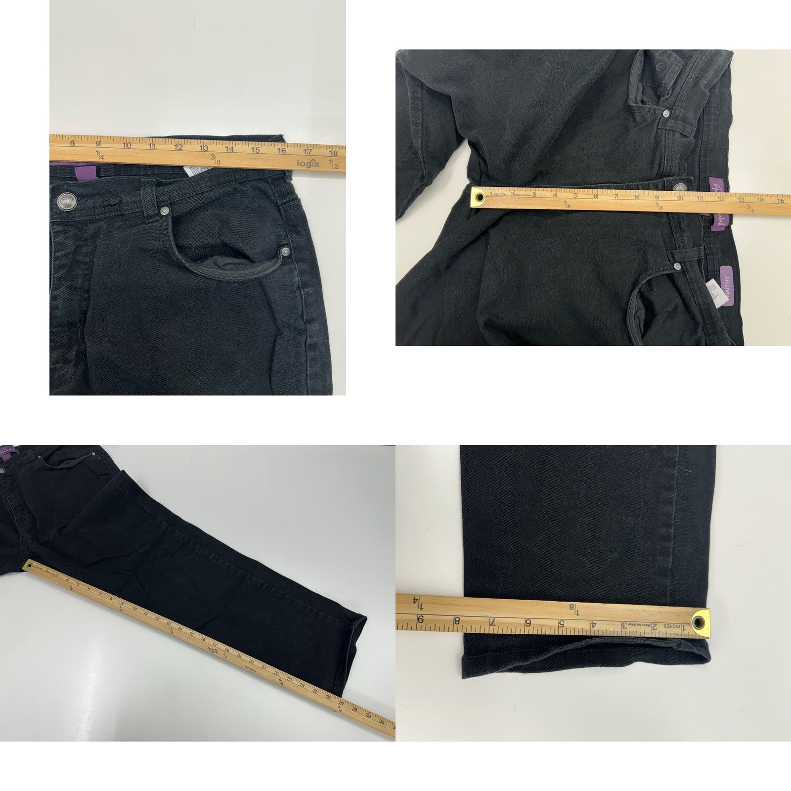 Gloria Vanderbilt Gloria Vanderbilt Jeans Size 14 Short Amanda Black Denim Womens 5-Pocket Stretch Regular Fit Pants Size 36" / US 14 / IT 50 - 8 Thumbnail