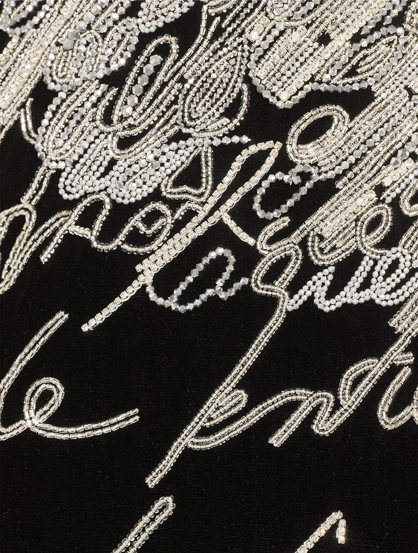 Balmain o1s1wg111225 Lovel Letter Embellished Velvet Gown in Black Size L / US 10 / IT 46 - 5 Thumbnail