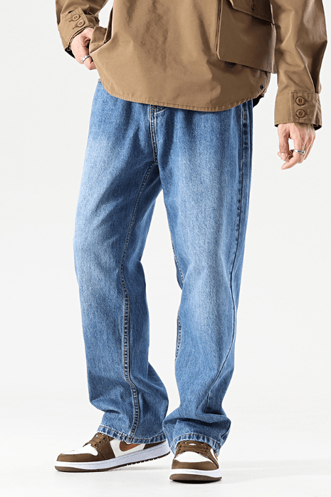 Japanese Brand Retro washed all-match straight loose wide-leg jeans Size US 32 / EU 48 - 1 Thumbnail