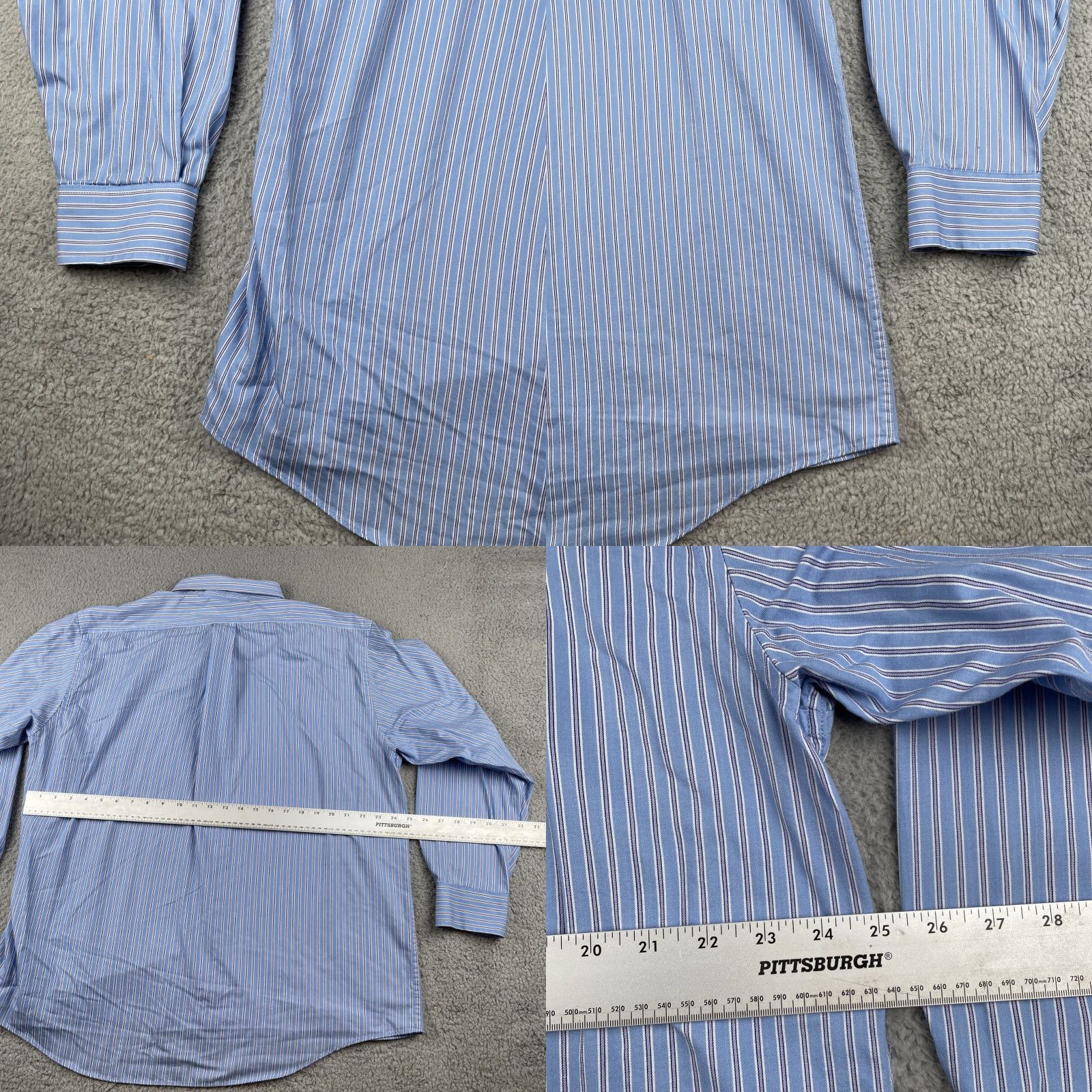 Chaps VINTAGE Chaps Shirt, Button-Up, Striped, Blue, XL, Long Sleeve, Wrinkle Free, EUC, Mens Size US XL / EU 56 / 4 - 9 Thumbnail