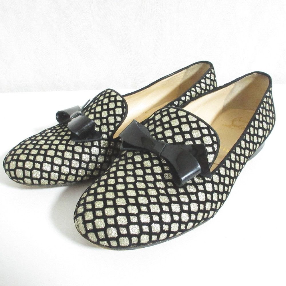 Christian Louboutin Christian Louboutin Christian Louboutin Glitter Loafers Textile Shoes DUTY FREE for USA Size ONE SIZE - 1 Thumbnail