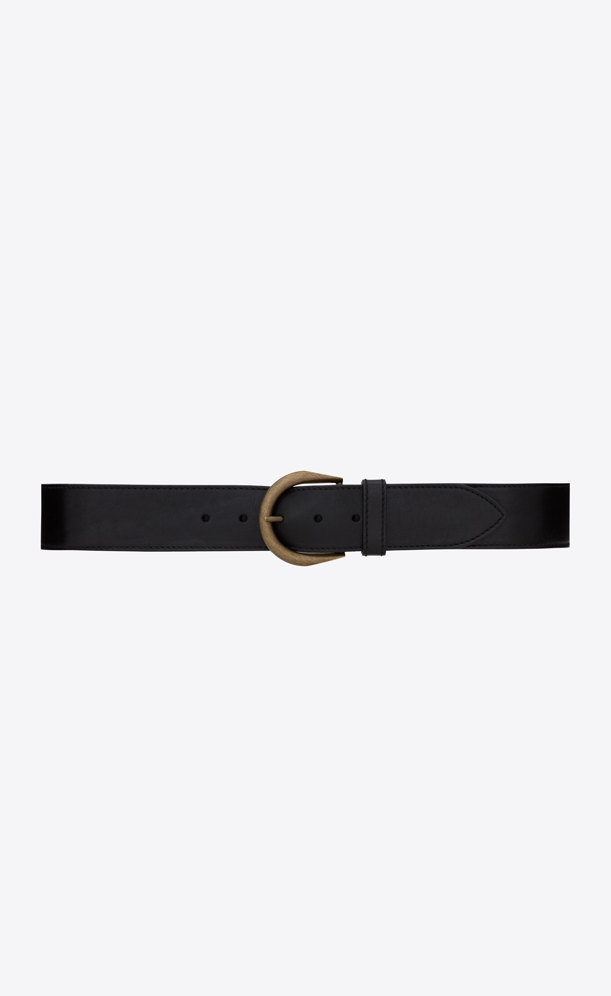 Saint Laurent Paris o1s1wg111224 732282 Size: 75 /Croissant De Lune Buckle Belt Size 28 - 1 Thumbnail