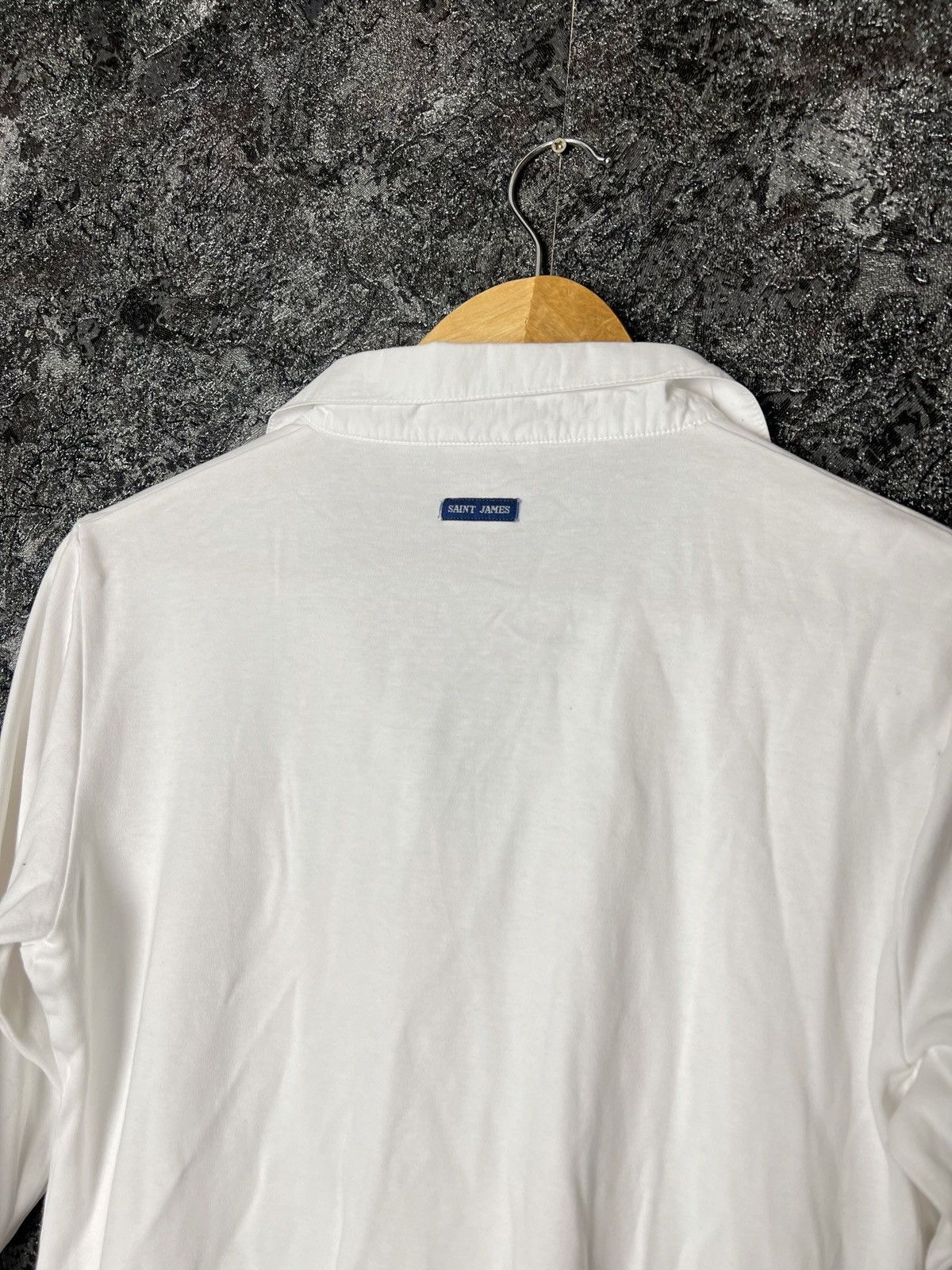 Designer × Saint James × Vintage Women’s Saint James Blouse Shirt White Sleeve 3/4 USA 10 Size L / US 10 / IT 46 - 4 Thumbnail