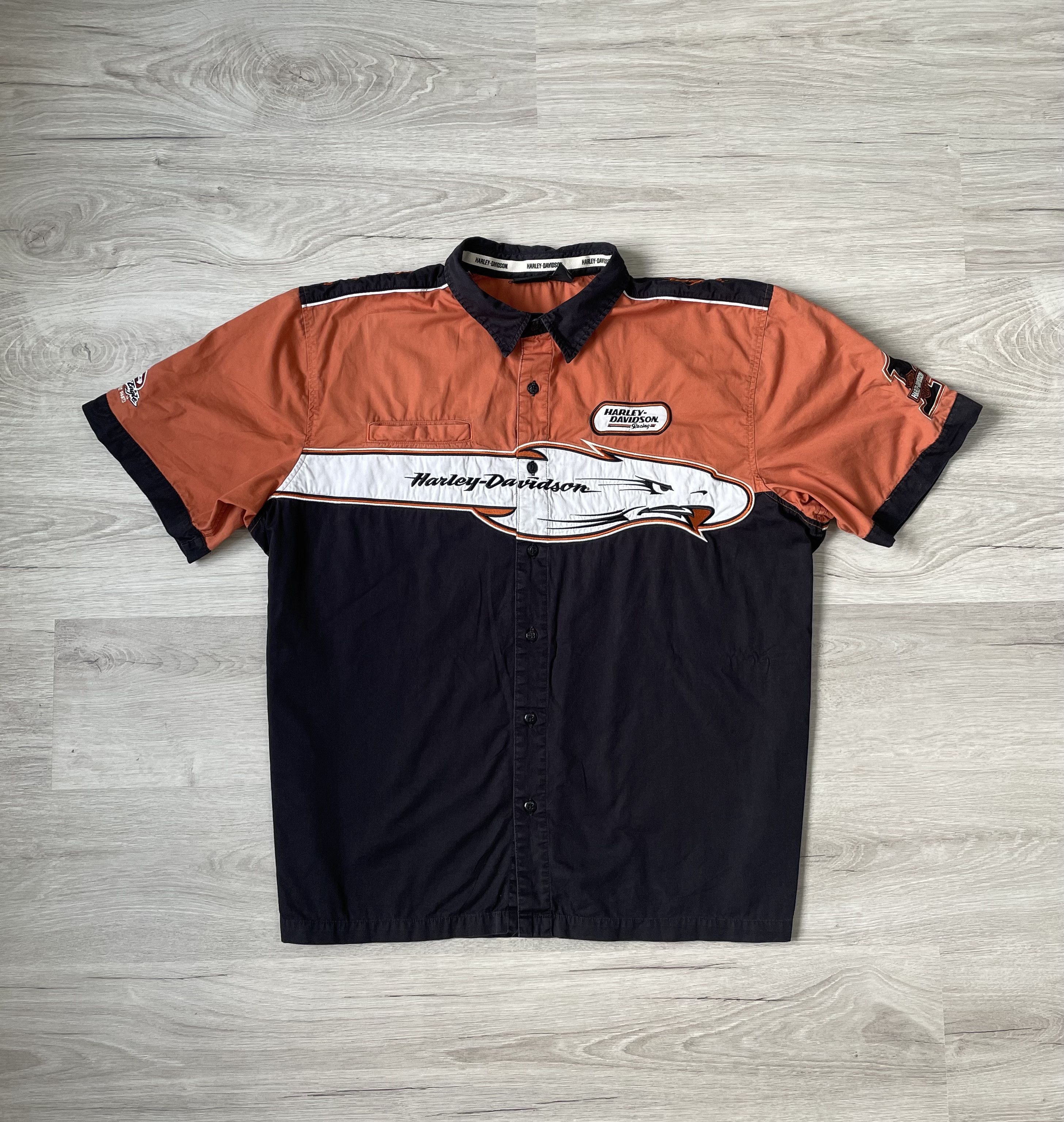 Harley Davidson × Japanese Brand × Vintage Vintage Men's Polo Harley Davidson up Shirt Size US XXL / EU 58 / 5 - 2 Thumbnail
