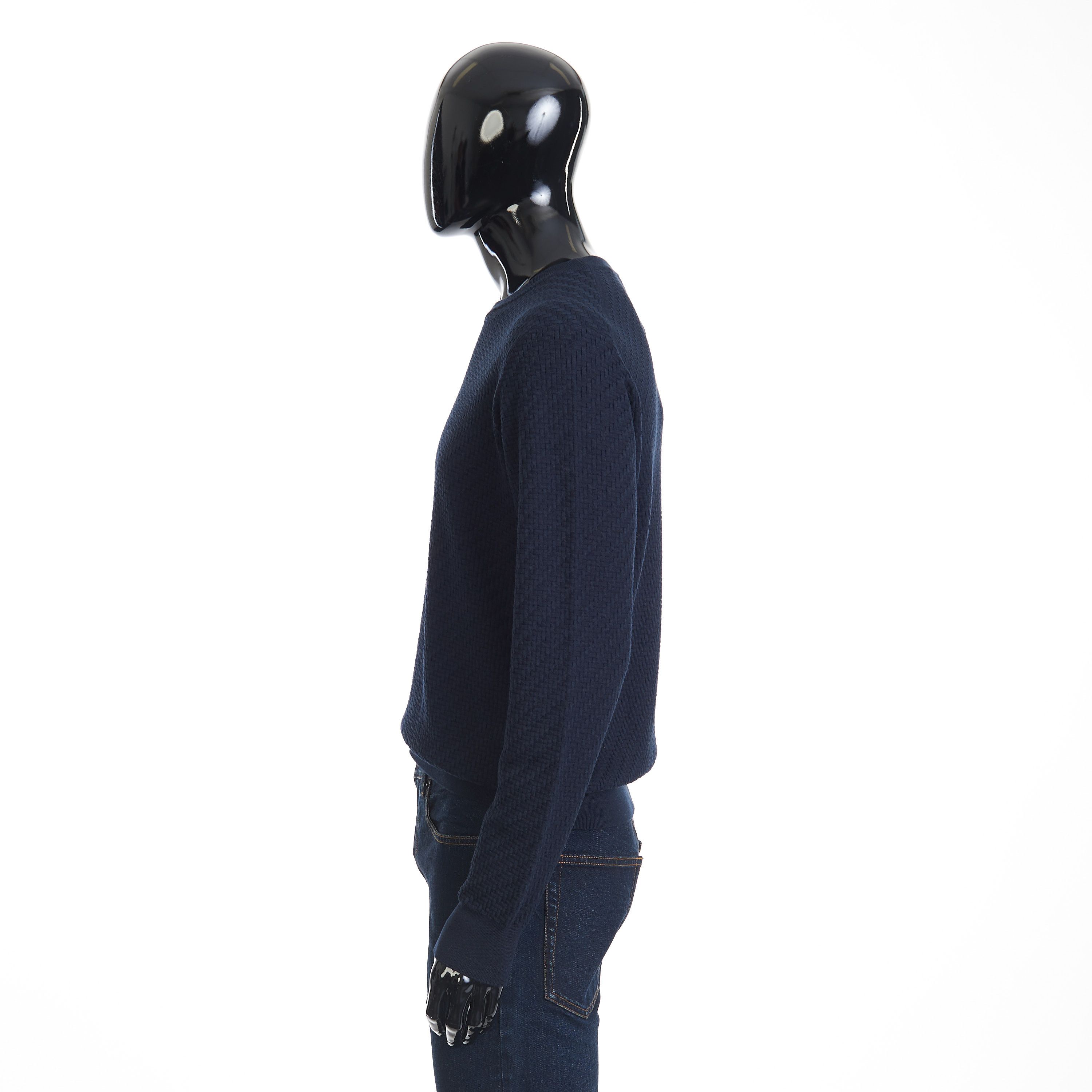 Brioni Navy Blue Crewneck Sweater Size US L / EU 52-54 / 3 - 3 Thumbnail