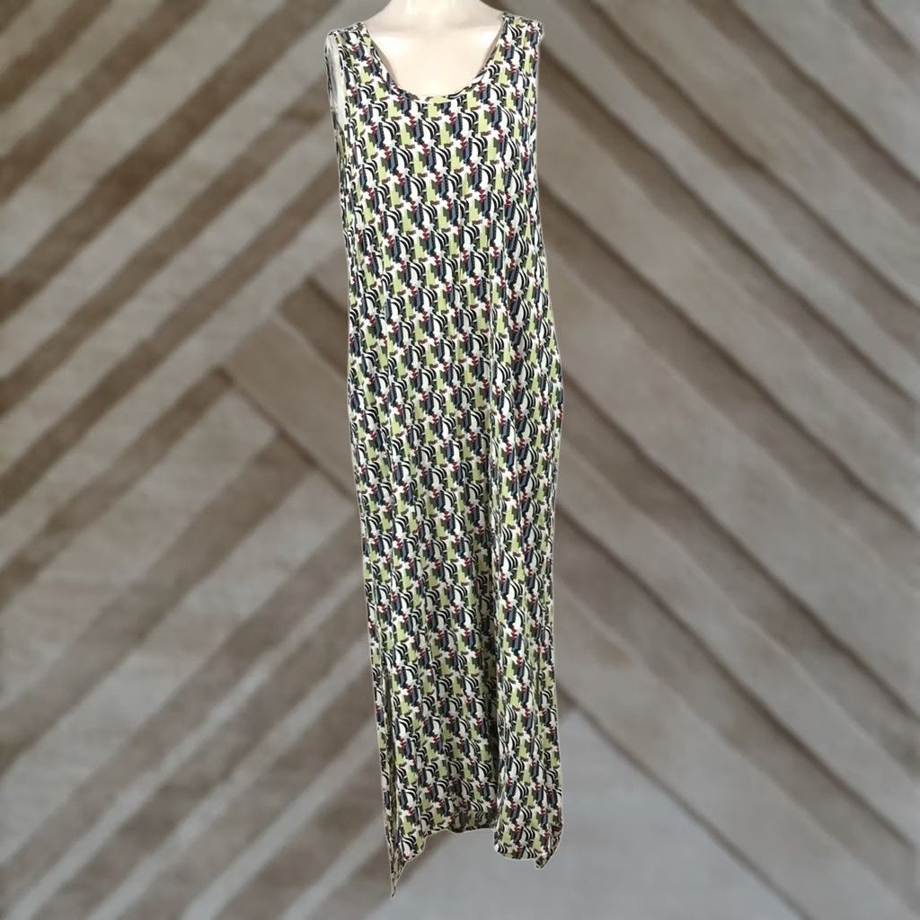 FLAX FLAX Women's M Green Sleeveless Round Neck Maxi Dress 100% Rayon Size M / US 6-8 / IT 42-44 - 1 Thumbnail