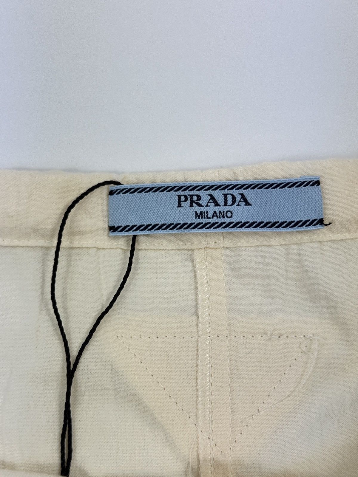 Prada Prada Tela Chambray Avorio Linen Shorts Size 27" / US 4 / IT 40 - 3 Thumbnail