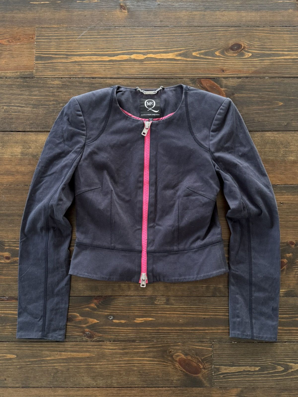 00s Alexander Mcqueen Avant Garde Zip Up Blazer Jacket