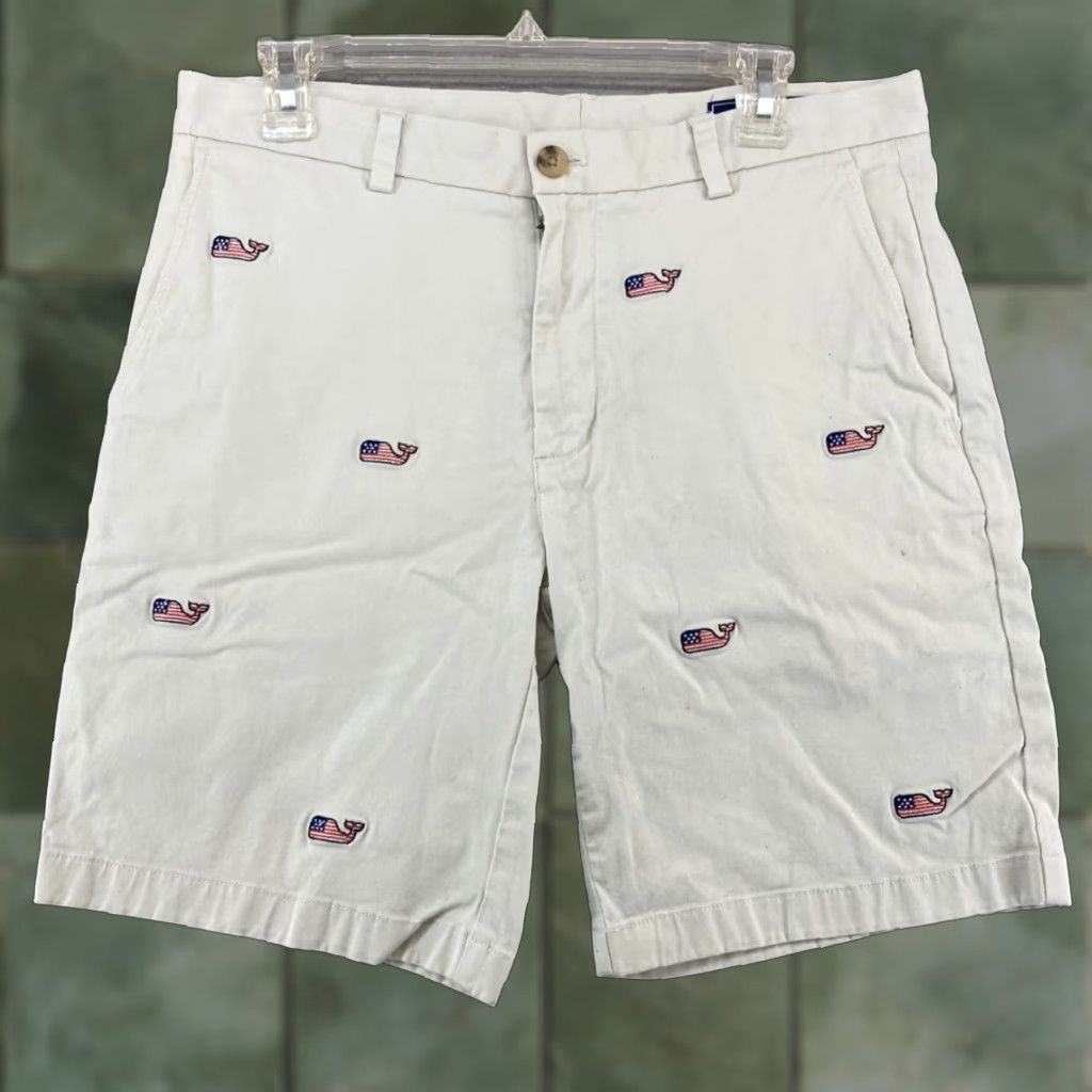 Vineyard Vines Vineyard Vines Shorts Men 32 Khaki American Flag Whale Embroidered Casual Summer Fashion Size US 32 / EU 48 - 1 Thumbnail