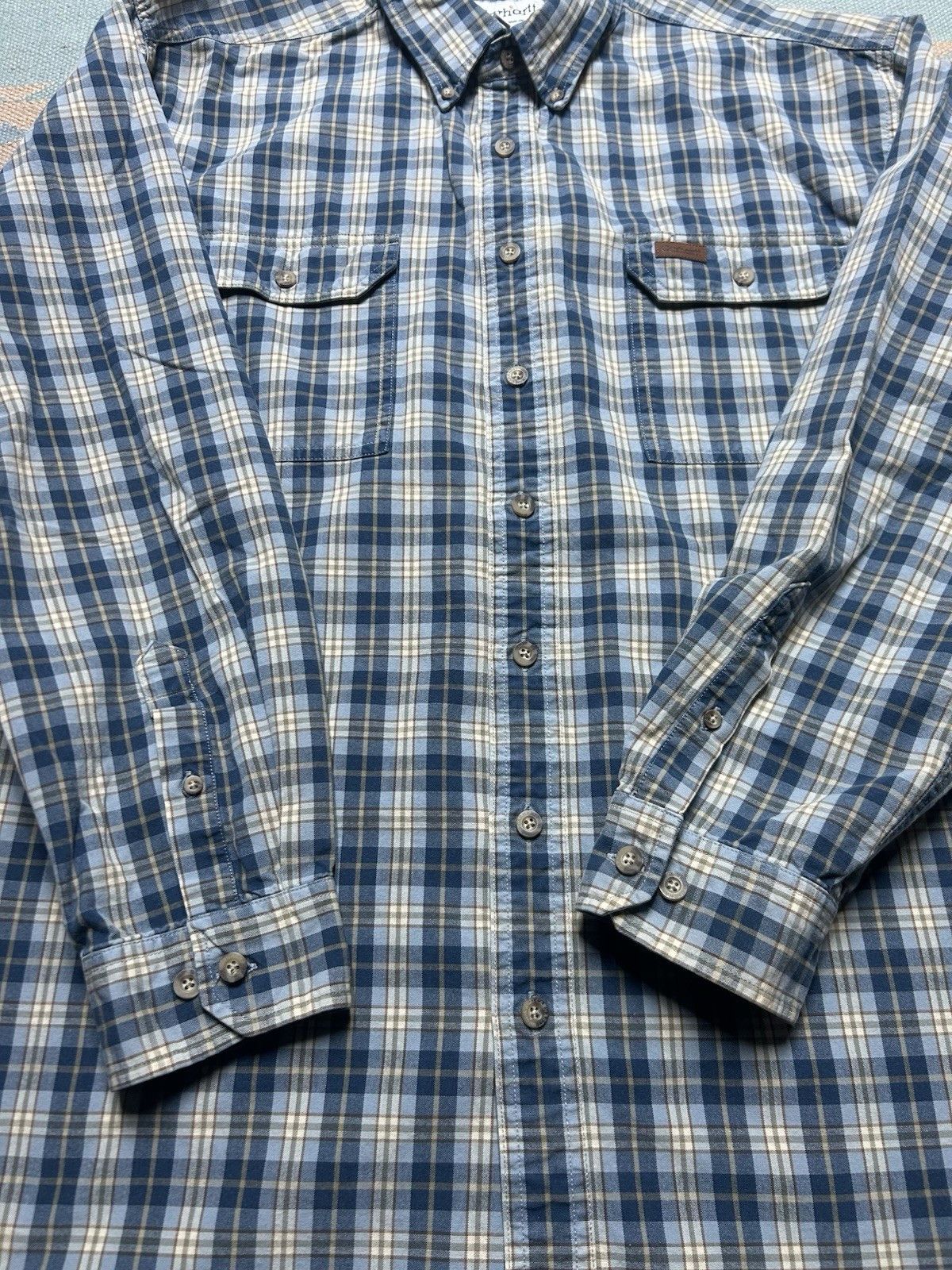 Vintage Carhartt button shirt cotton plaid cotton men’s XL tall Size US XL / EU 56 / 4 - 2 Thumbnail
