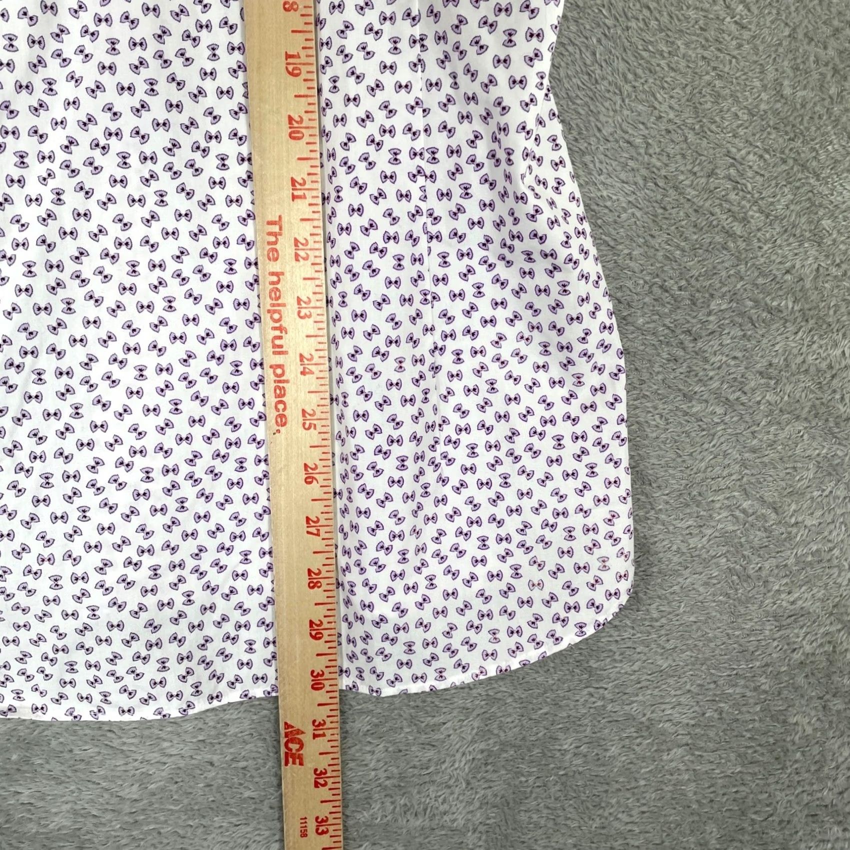 Bonobos Bonobos Dress Shirt Mens 14.5 33 White Purple Bow Tie Print Slim Fit Size 40R - 5 Thumbnail