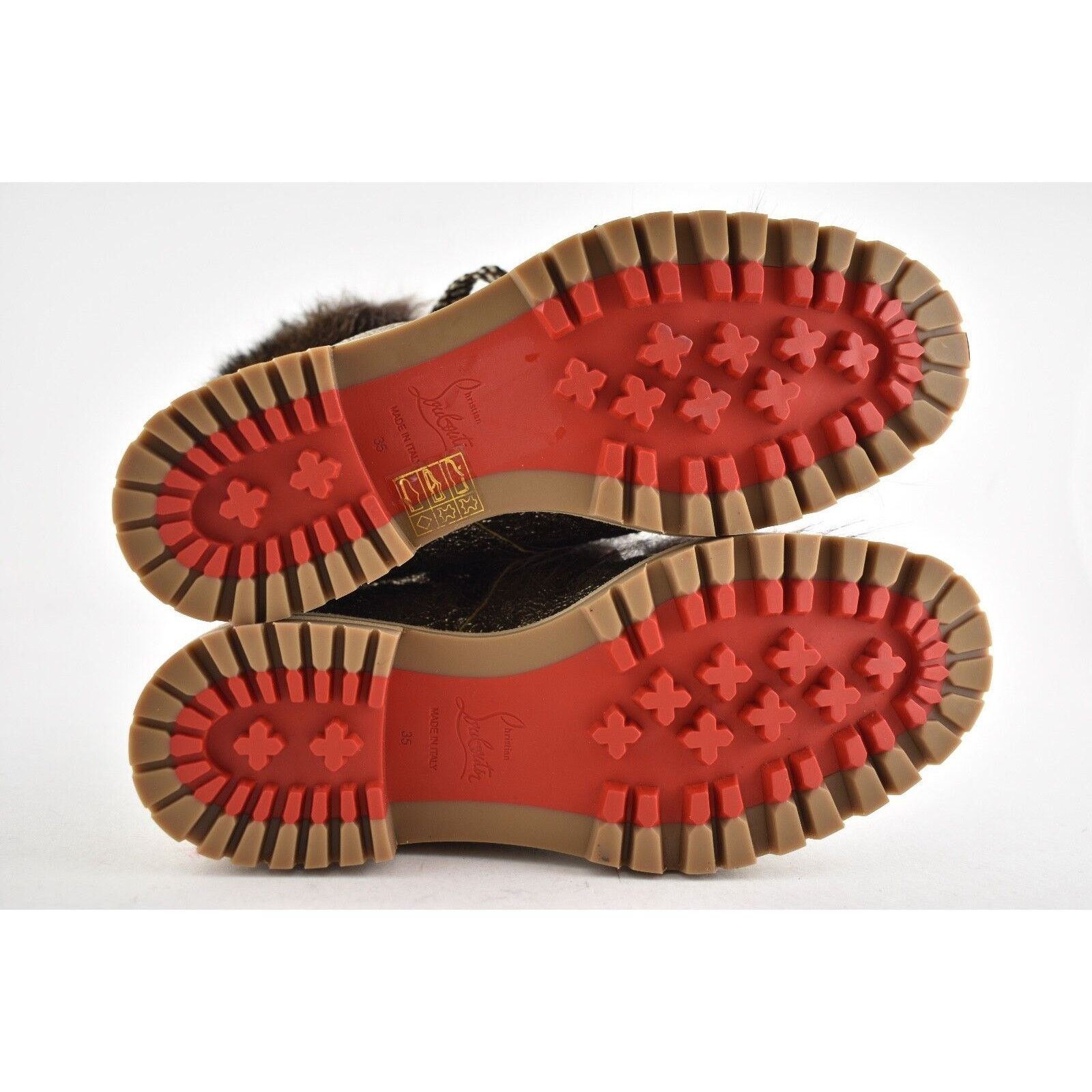 Christian Louboutin Christian Louboutin Fanny Flat Roche Fur Leather Lace Up Tie Size US 5 / IT 35 - 10 Thumbnail