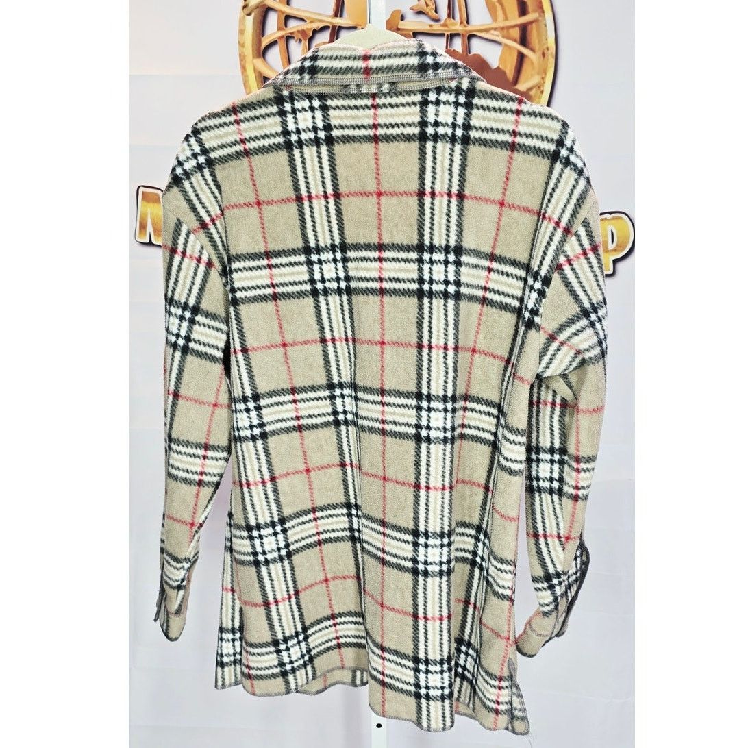 Other Cindy Bai Beige Plaid Fleece Button-Up Jacket Size Medium Size M / US 6-8 / IT 42-44 - 3 Thumbnail