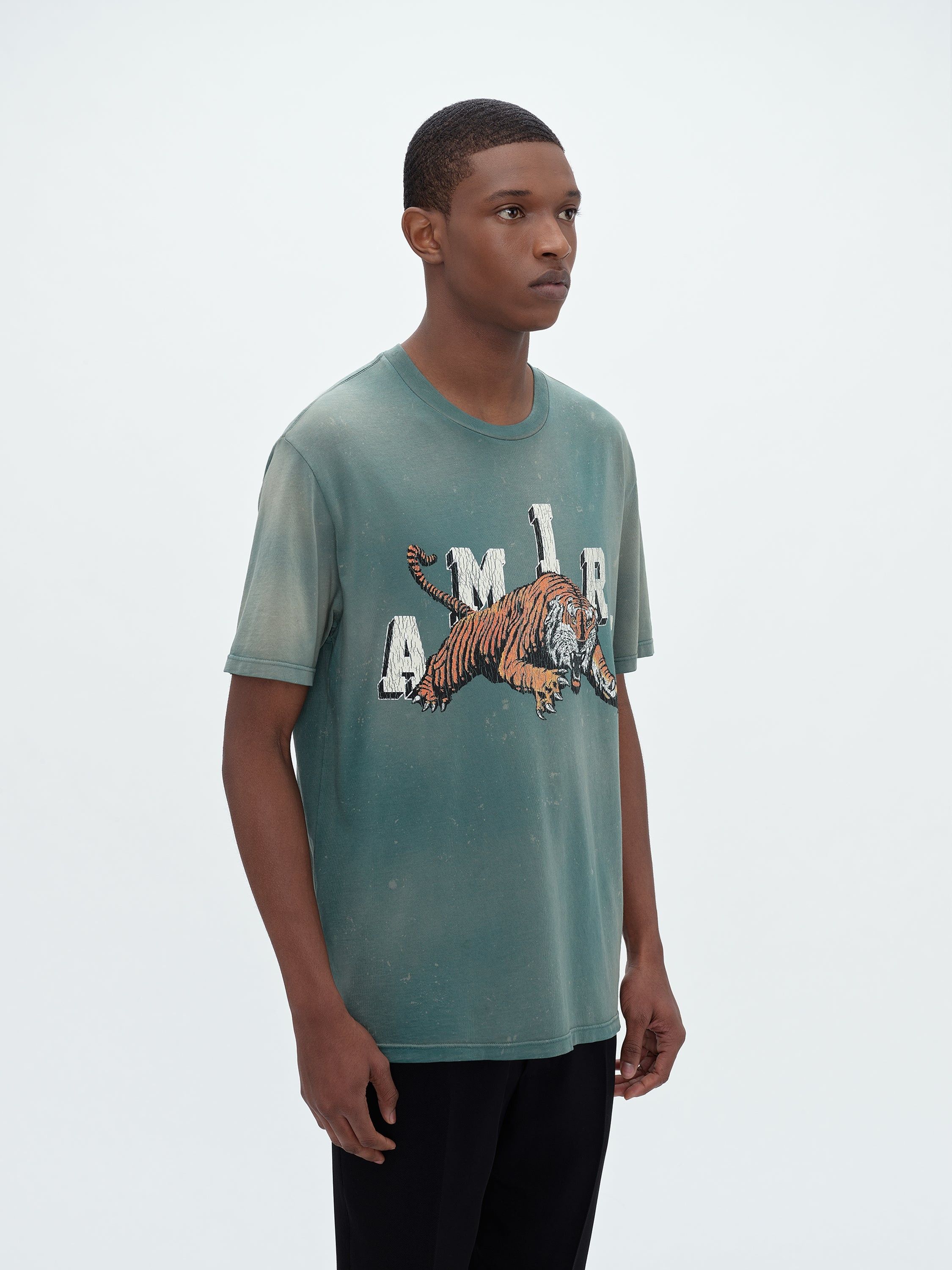 Amiri o1w1db11224 Vintage Tiger T-Shirt in Green Size US L / EU 52-54 / 3 - 3 Thumbnail