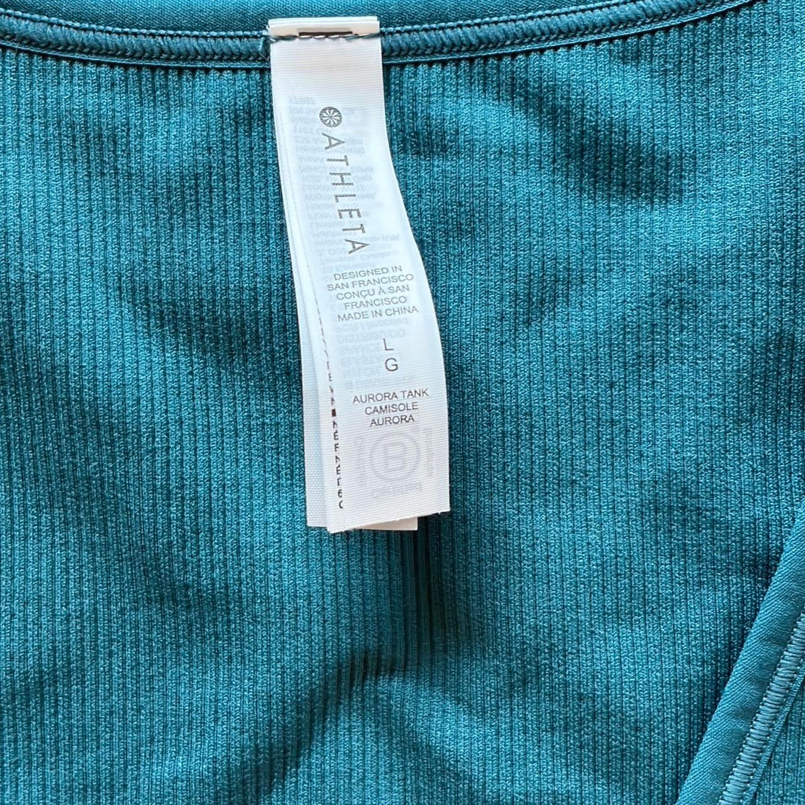 Athleta Altheta Teal Aurora Tank - Size: L Size L / US 10 / IT 46 - 2 Thumbnail