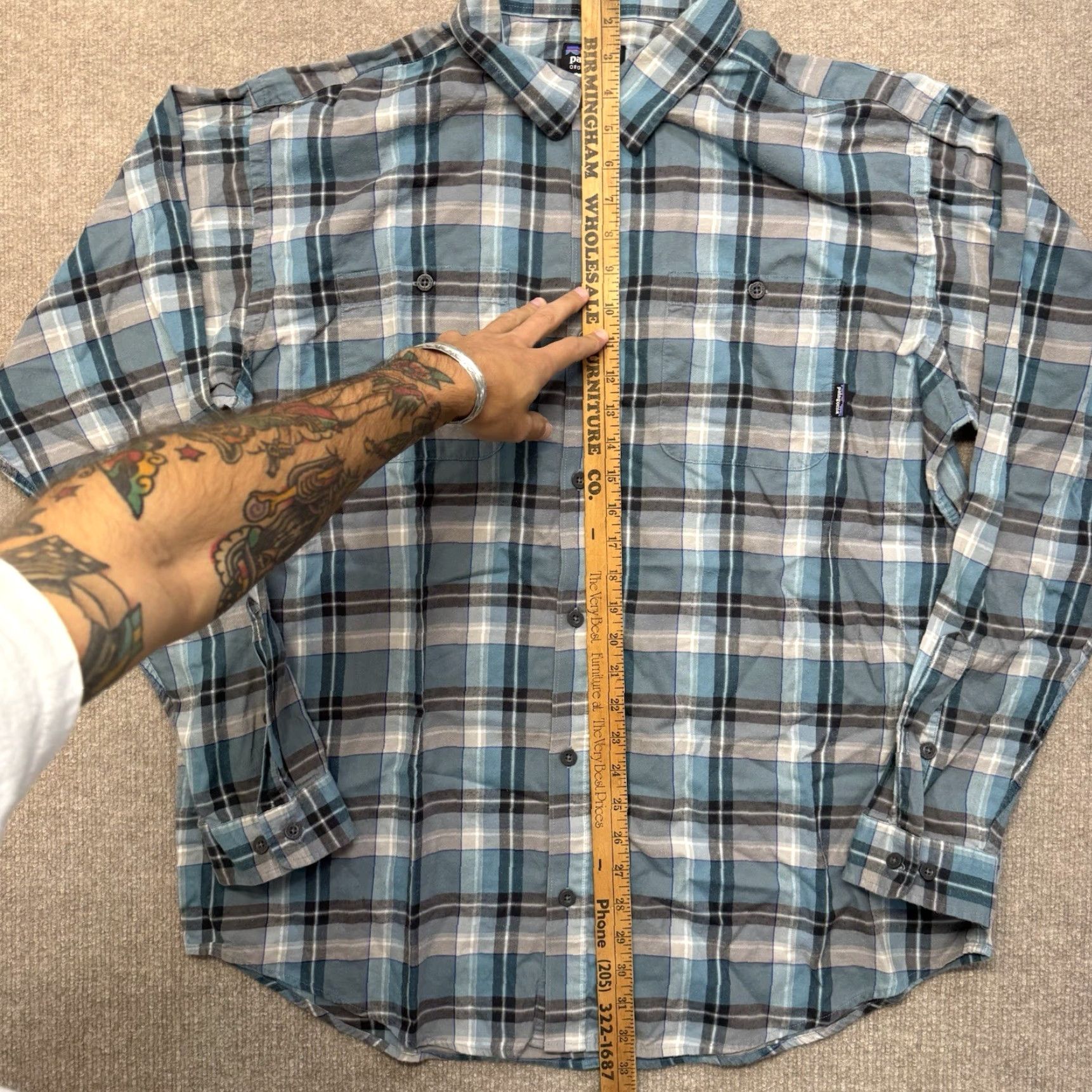 Patagonia Patagonia Shirt Mens XL Flannel Button-Up Plaid Blue White Organic Cotton Chore Size US XL / EU 56 / 4 - 6 Thumbnail