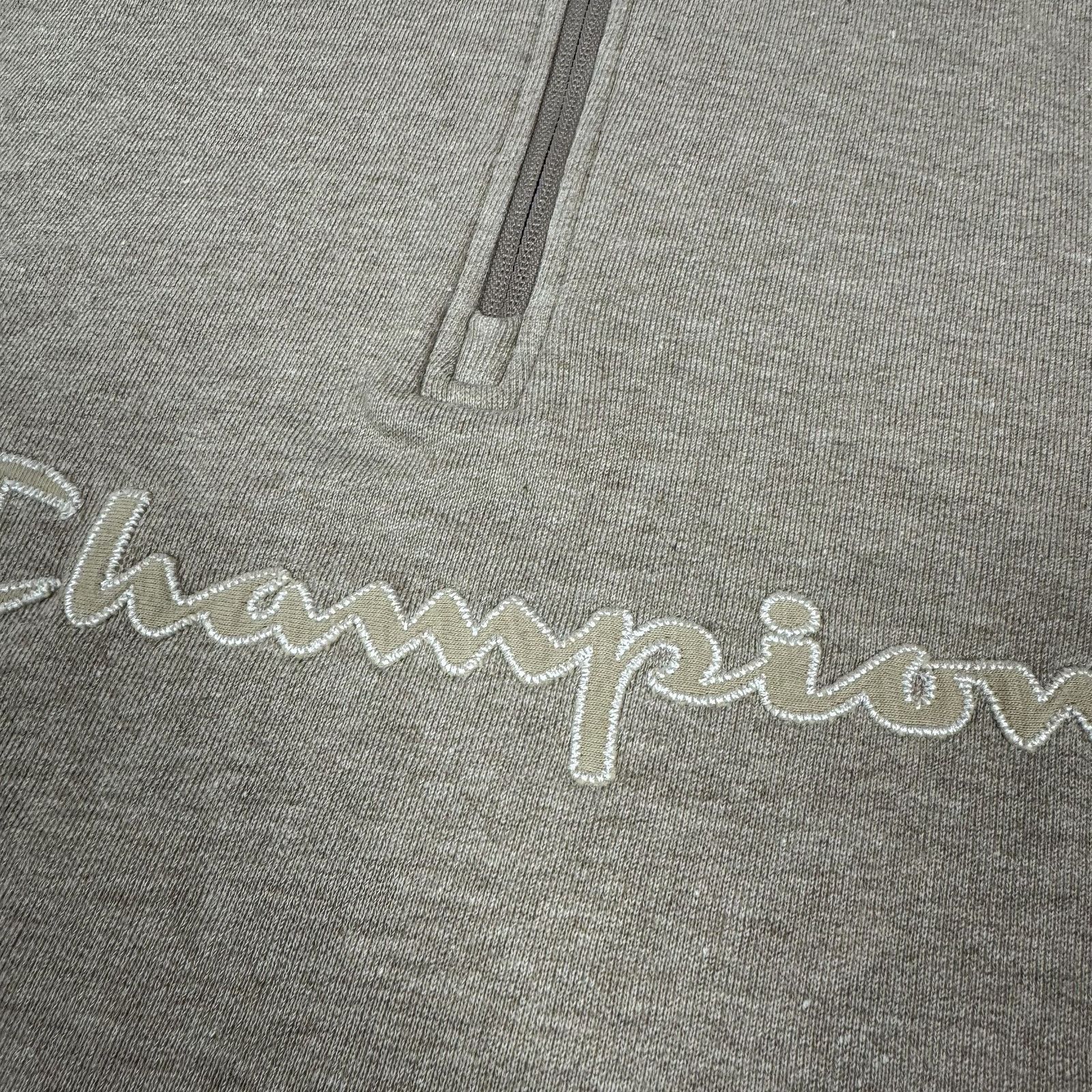 Champion Champion Women Beige Spell Out Quarter Zip Sweatshirt Medium Size M / US 6-8 / IT 42-44 - 2 Thumbnail