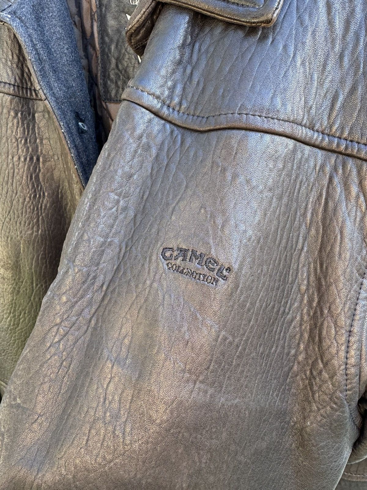 Camel Camel Vintage Workers Leather Jacket Size US XL / EU 56 / 4 - 5 Thumbnail