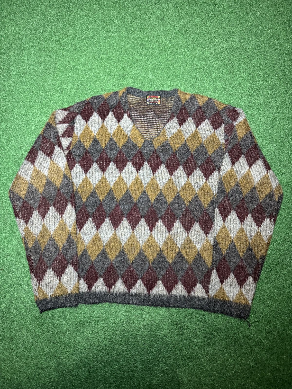McGregor Vintage Mcgregor Argyle Diamond Knit V Neck 60s 70s Sweater Size US M / EU 48-50 / 2 - 1 Thumbnail