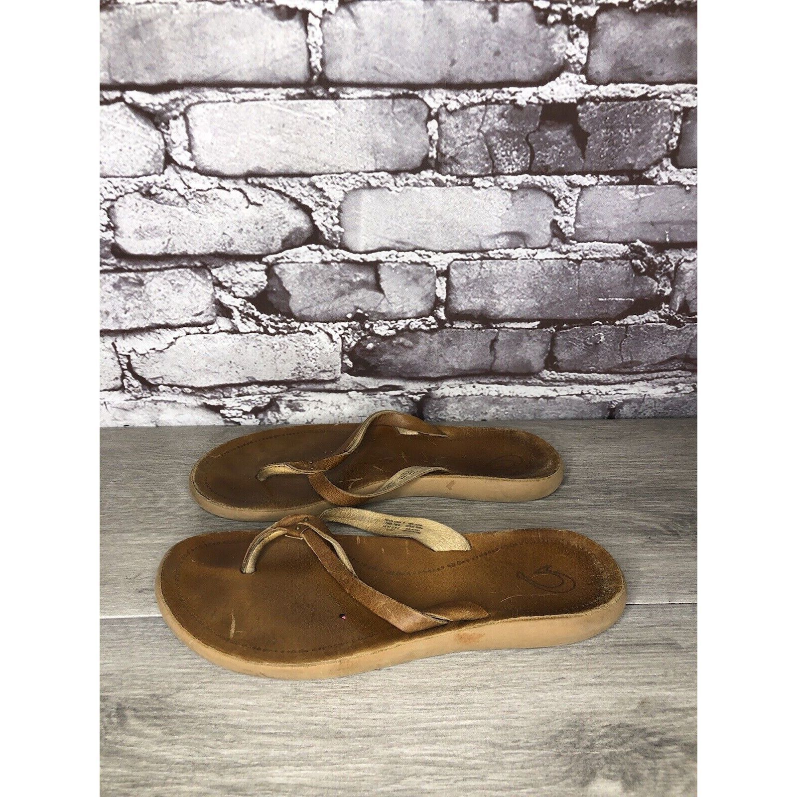 Olukai OluKai Kapehe Luana Sahara Brown Leather Flip Flop Sandals W Size US 7 / IT 37 - 11 Thumbnail