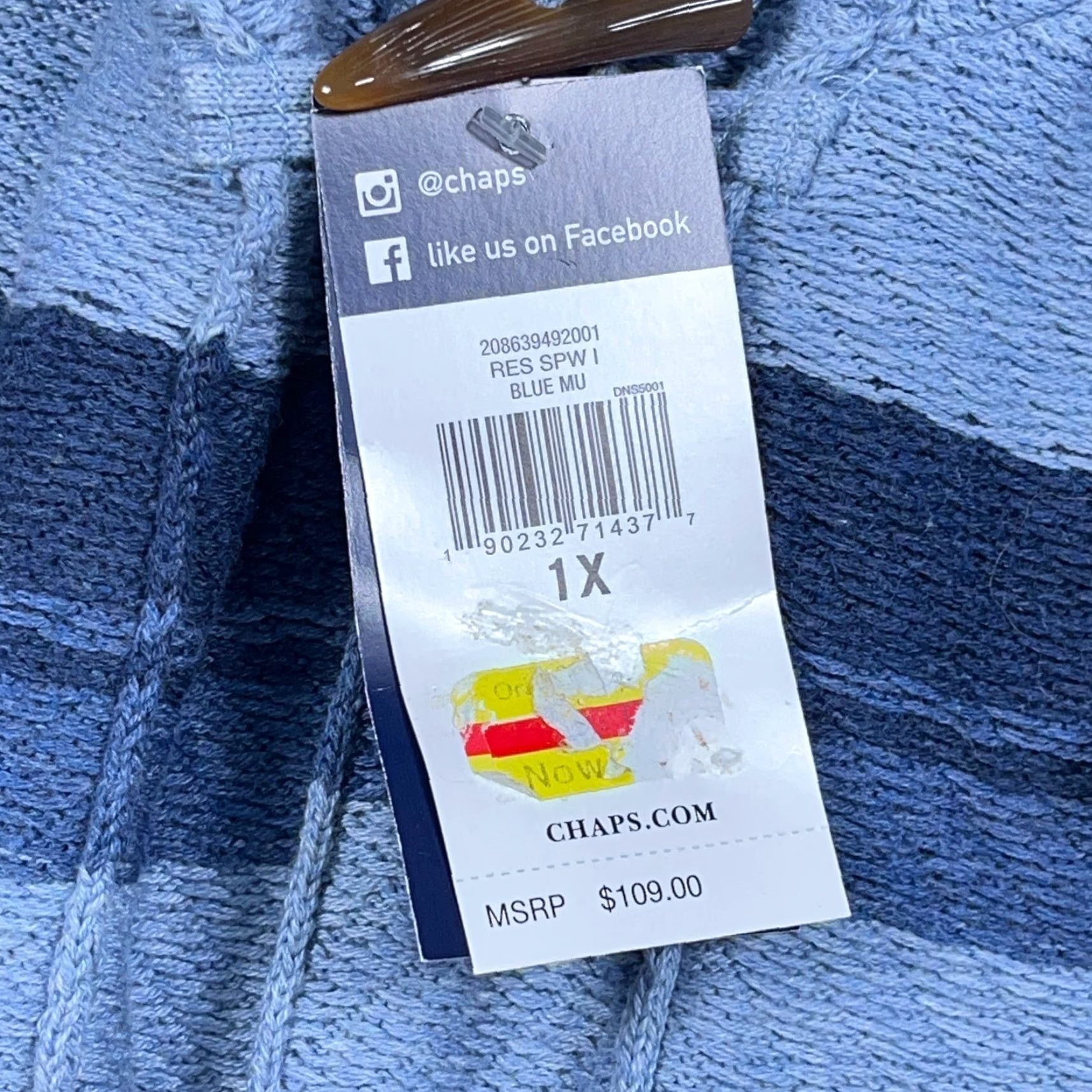 Chaps Chaps Cardigan Sweater Women 1X Blue Hooded Striped Toggle Buttons Bohemian Winter Cardigan Women 1X Blue Hooded Striped Chaps Sweater Men? Size XL / US 12-14 / IT 48-50 - 6 Thumbnail