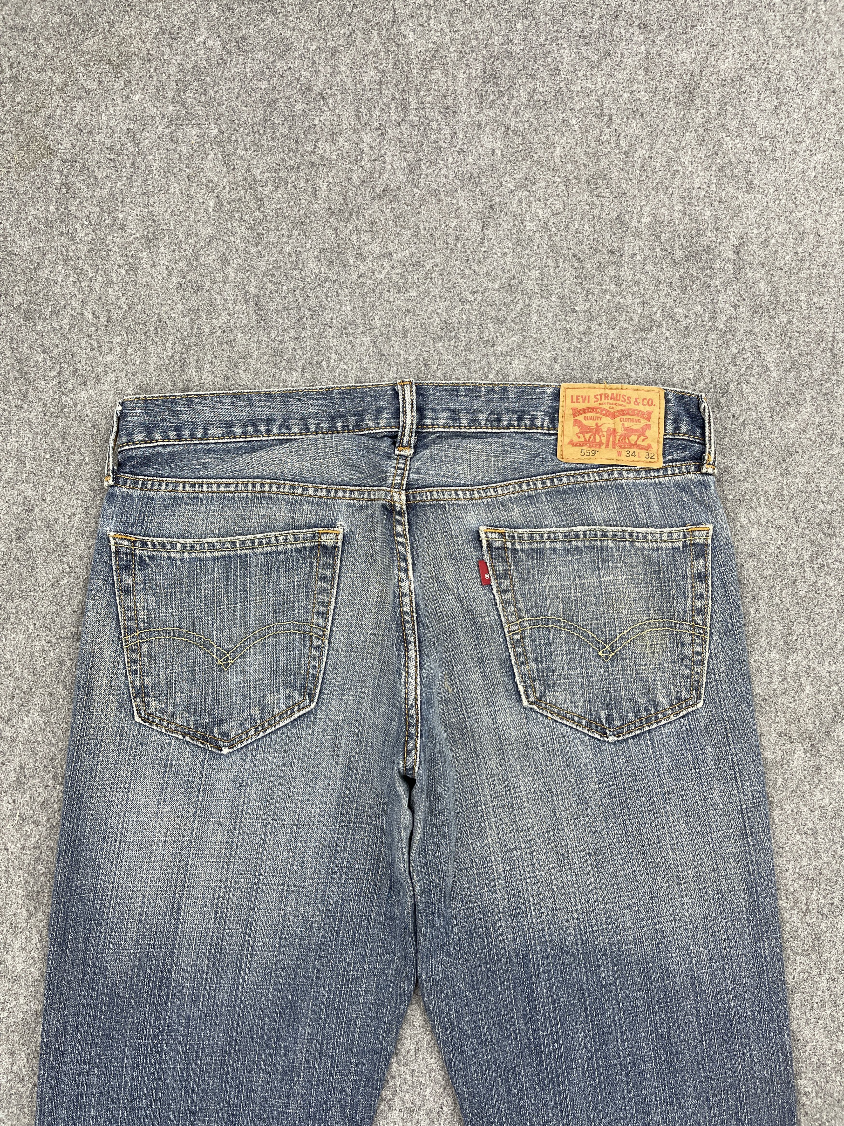 Levi's Vintage Levis 559 Faded Blue Jeans DP2573 Size US 35 - 4 Thumbnail