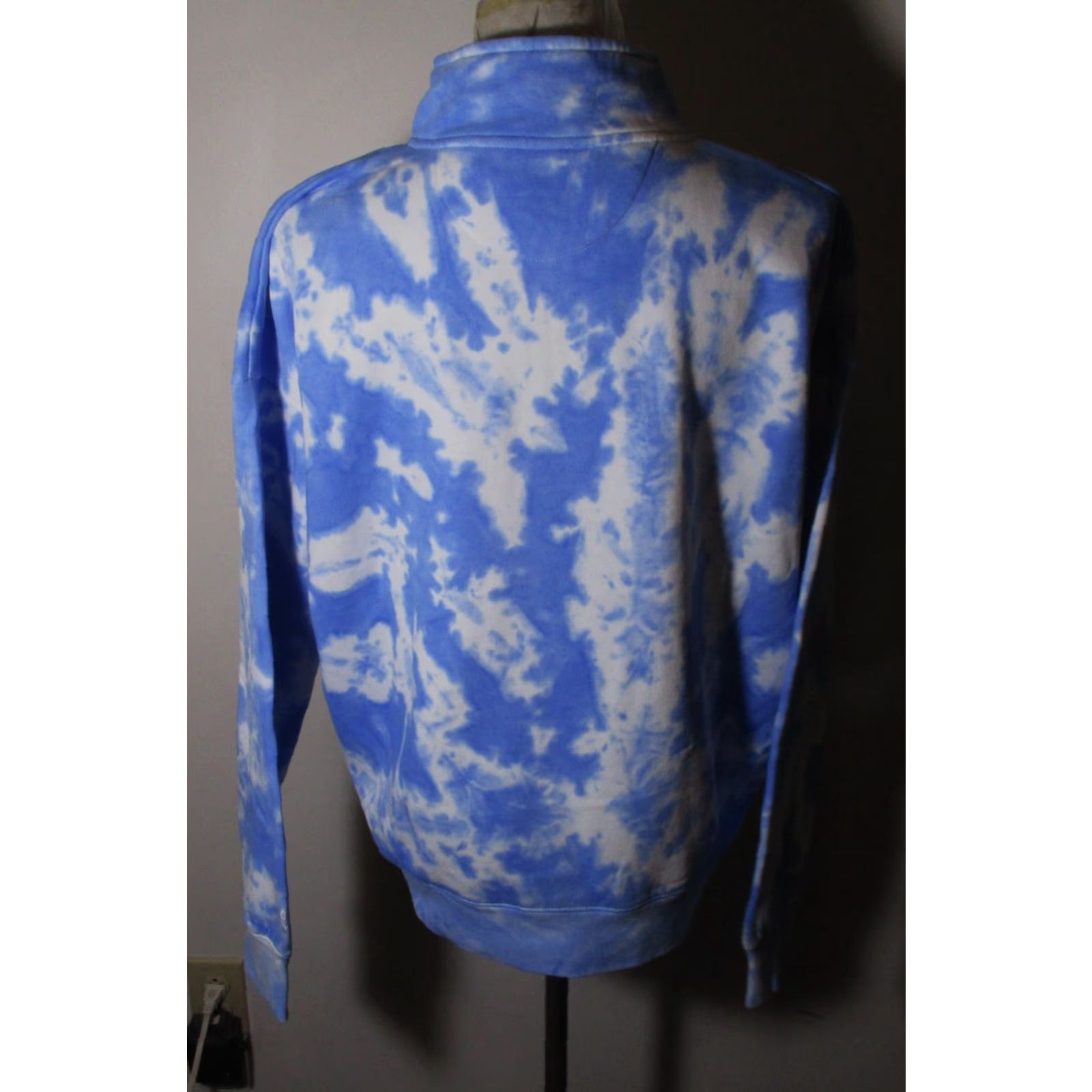 Vintage Gear Sweatshirt One/2 Zip Tie Dye Big Cotton by GEAR Blue L Women’s V-Neck Zip Athletic 80% Cotton 20% Polyester Long Sleeve NYOT? Size L / US 10 / IT 46 - 5 Thumbnail