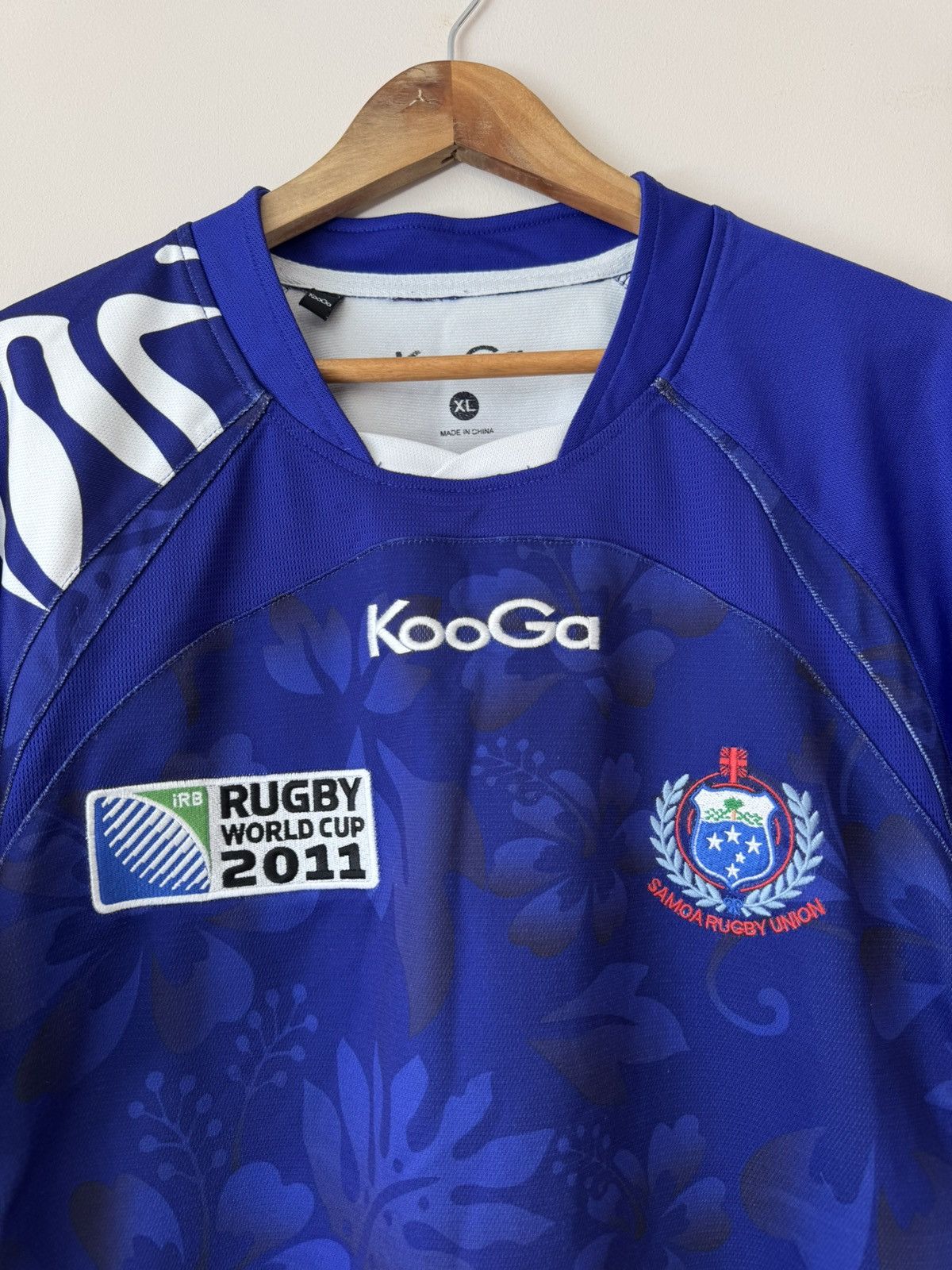 Vintage Samoa 2011-2012 World Cup Home Rugby Jersey Blue Shirt Kit Size US XL / EU 56 / 4 - 6 Thumbnail