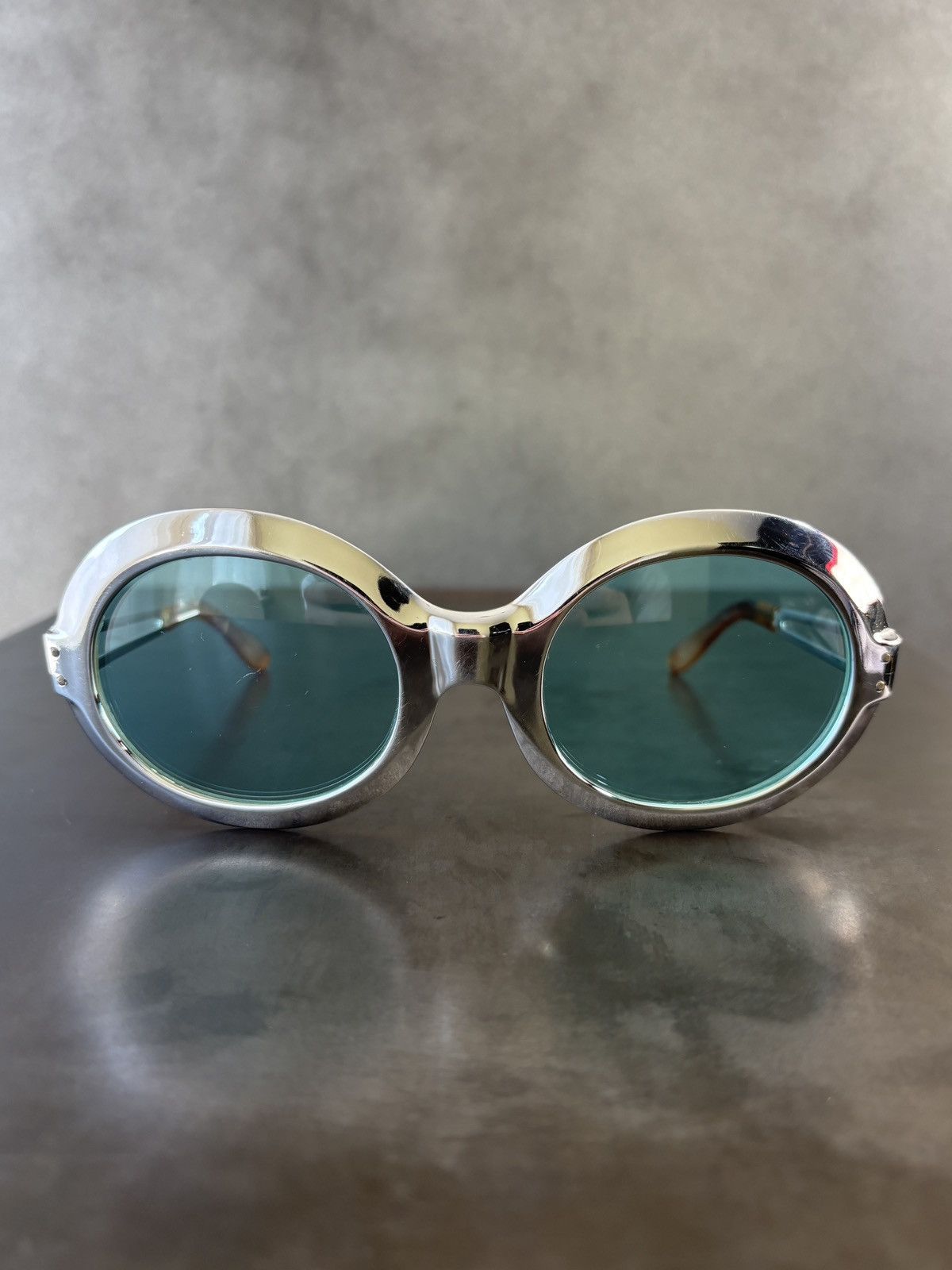Vintage True Vintage Sunglasses Space Age Chrome Metal Oversized 60s Size ONE SIZE - 10 Thumbnail