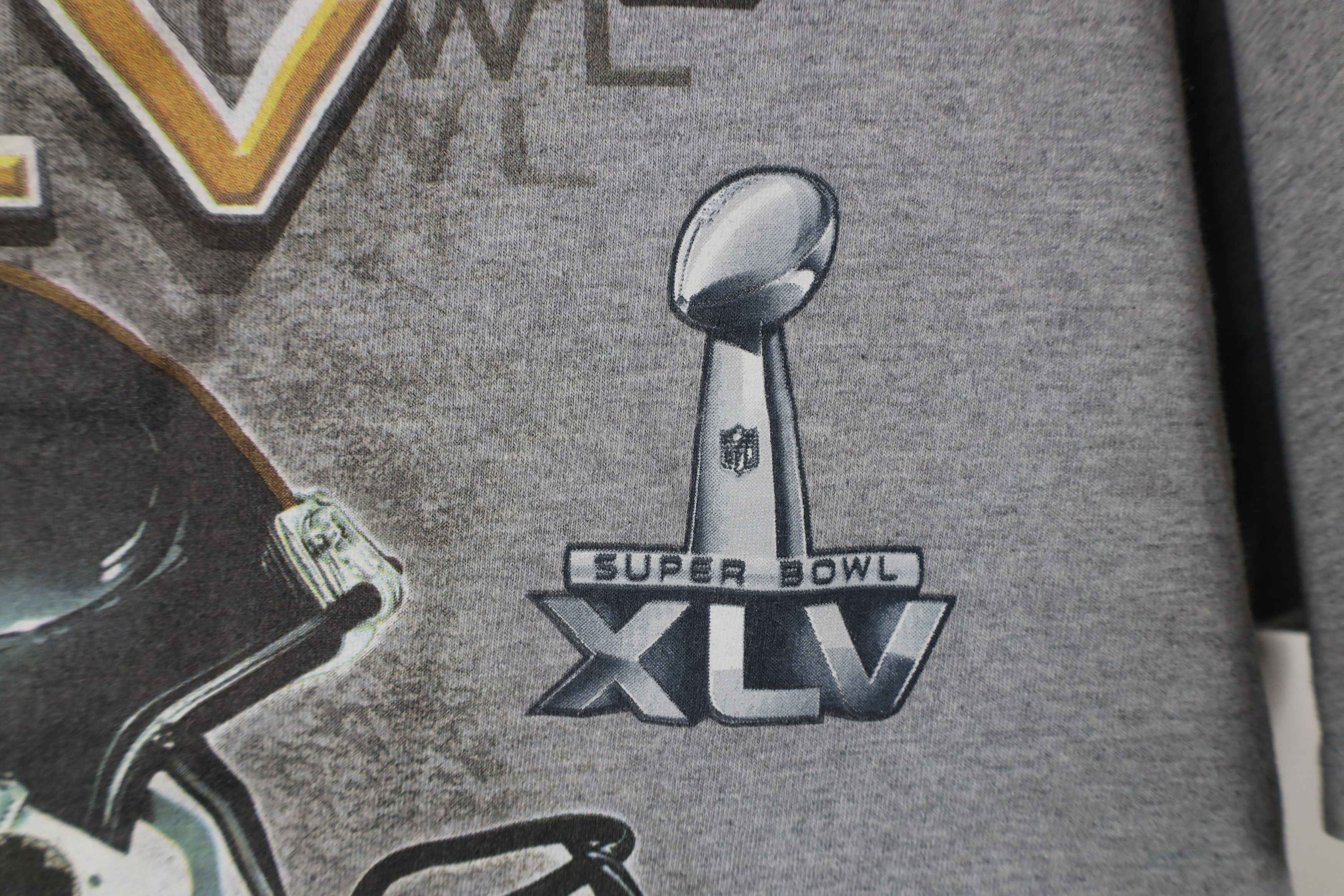 Vintage Y2K Super Bowl XLV Pittsburgh Steelers Football T-Shirt Size US L / EU 52-54 / 3 - 5 Thumbnail