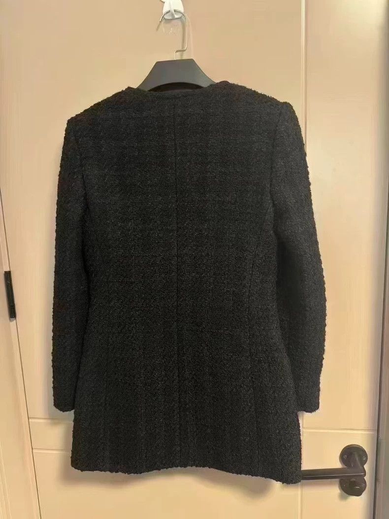 Gucci Gucci Black Textured Long Coat-2505 Size S / US 4 / IT 40 - 2 Thumbnail