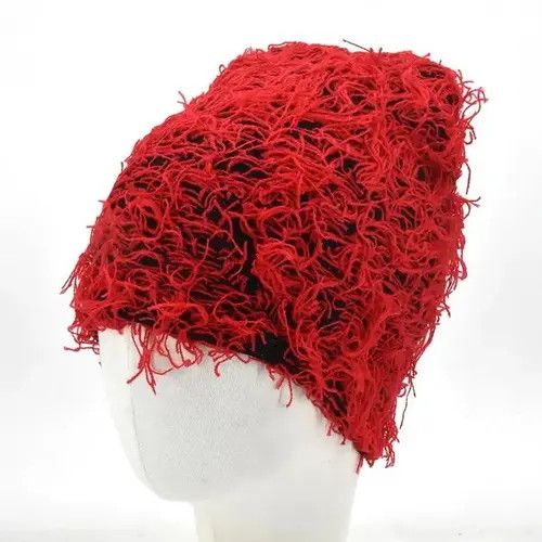 Other Y2K Knitted Mossy Beanie Hat Size ONE SIZE - 1 Thumbnail