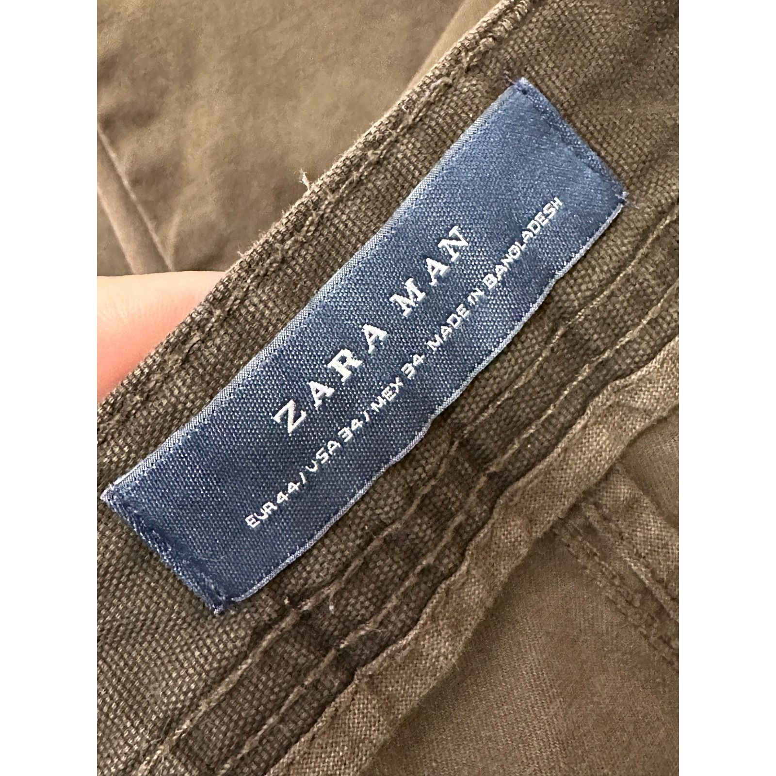 Zara Zara Man moss green straight leg casual pants size 34 Size 34" / US 12 / IT 48 - 3 Thumbnail