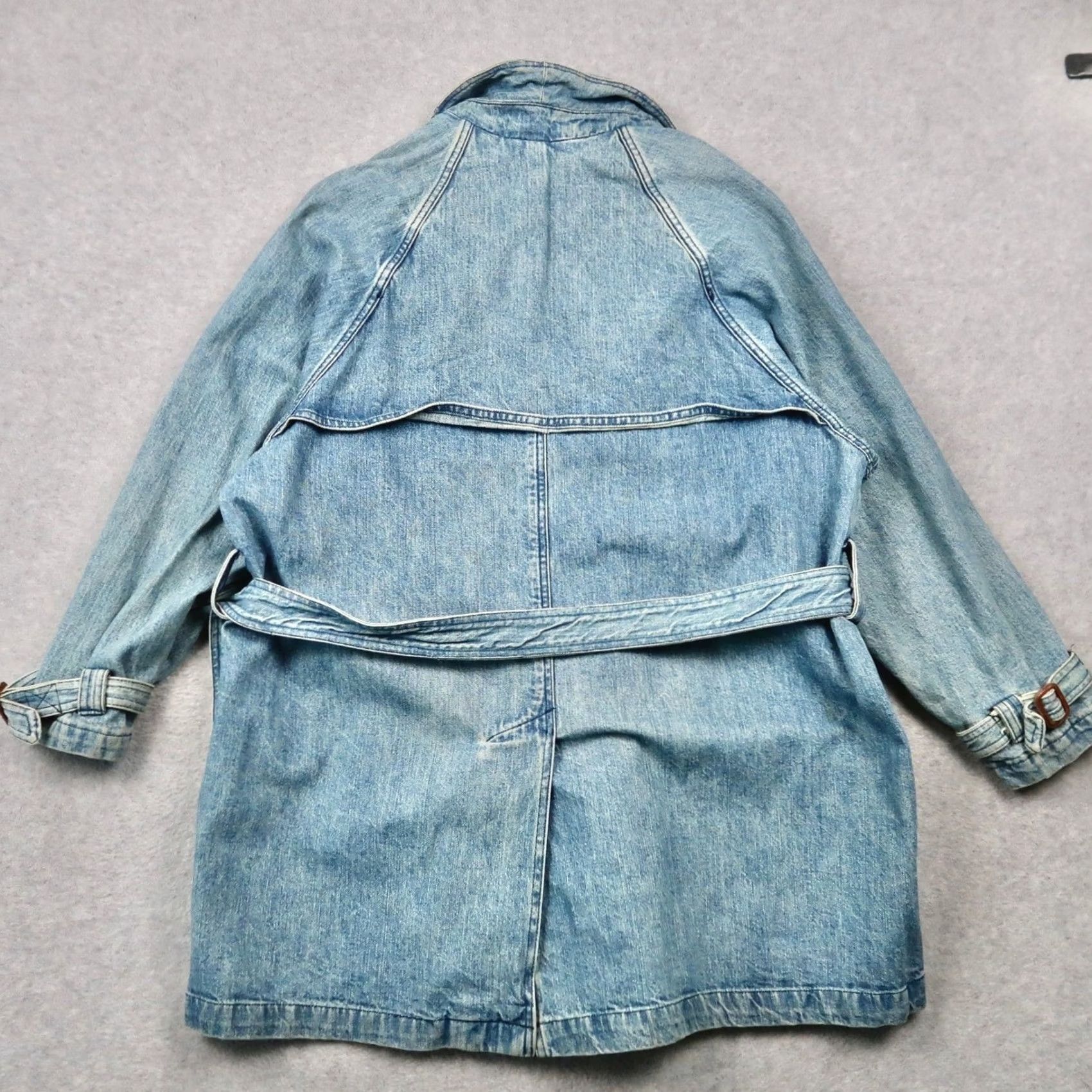 Calvin Klein VINTAGE Calvin Klein Denim Trench Coat Womens S Blue Double Breasted USA Made 90s Size S / US 4 / IT 40 - 2 Thumbnail