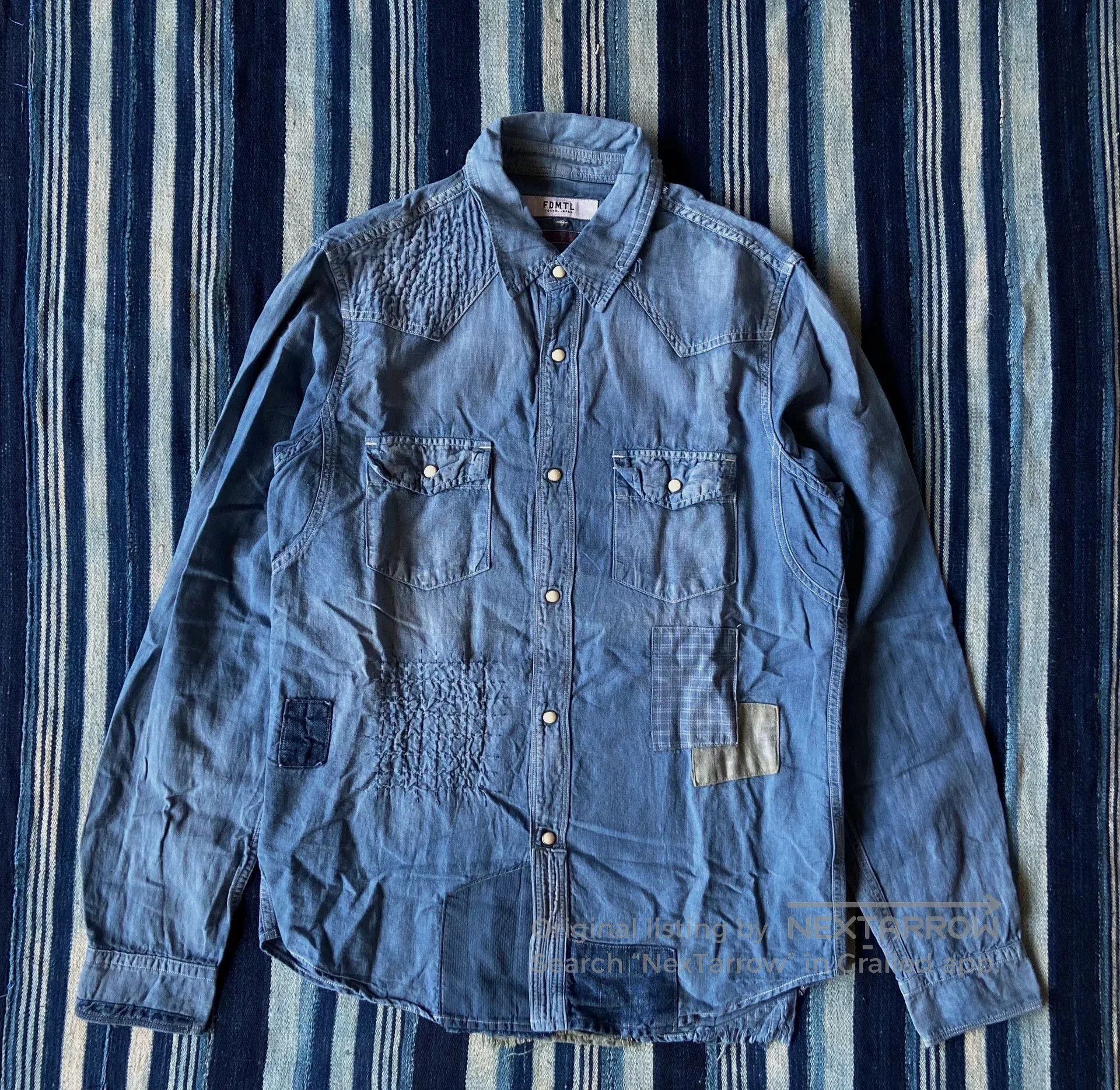 FDMTL fdmtl patchwork denim shirt 5yr wash. Size US L / EU 52-54 / 3 - 1 Thumbnail