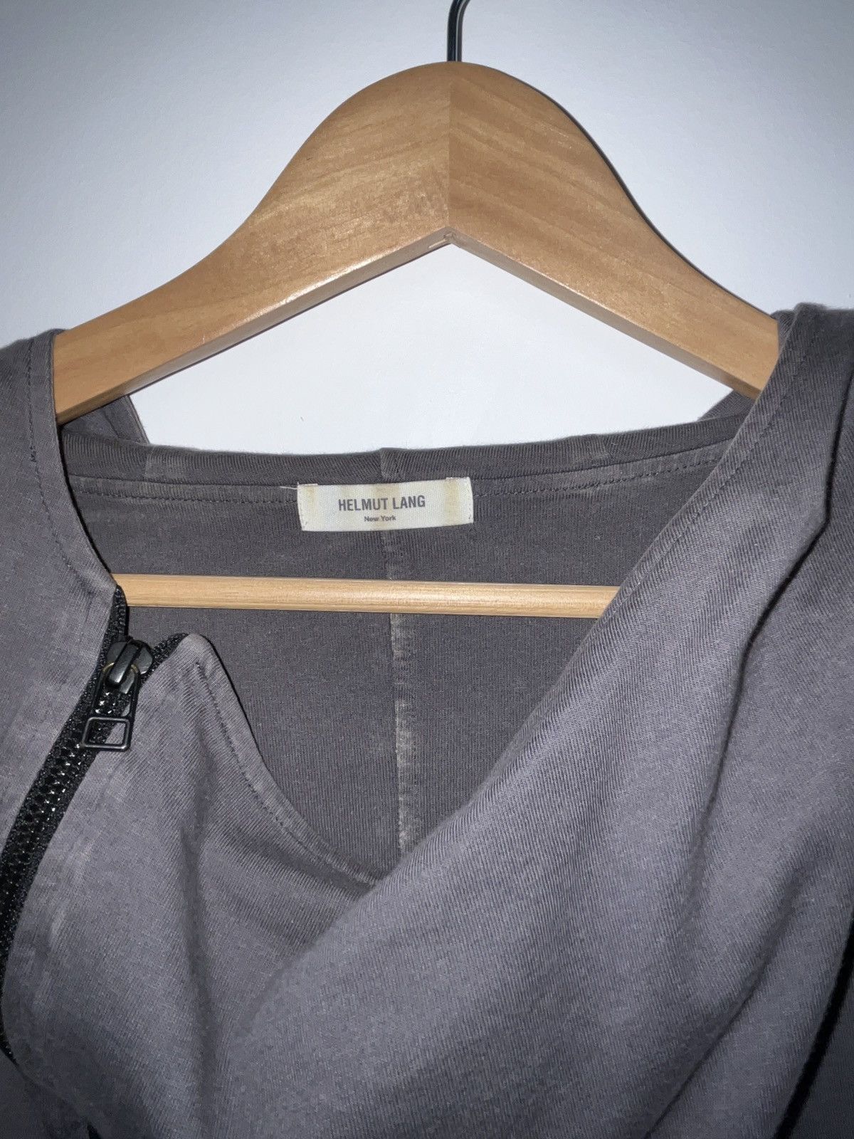Helmut Lang Helmut Lang Grey Asymmetrical Zip Hoodie Size US S / EU 44-46 / 1 - 3 Thumbnail