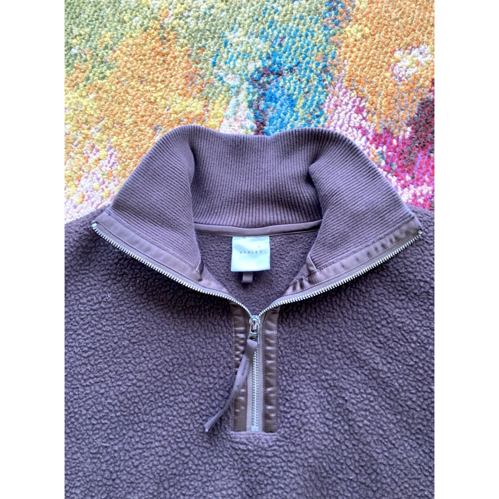 Varley Varley Sweater Fleece Pullover Brown M Long Sleeve 1/2 Zip Cropped Soft Piled Casual Size M / US 6-8 / IT 42-44 - 4 Thumbnail