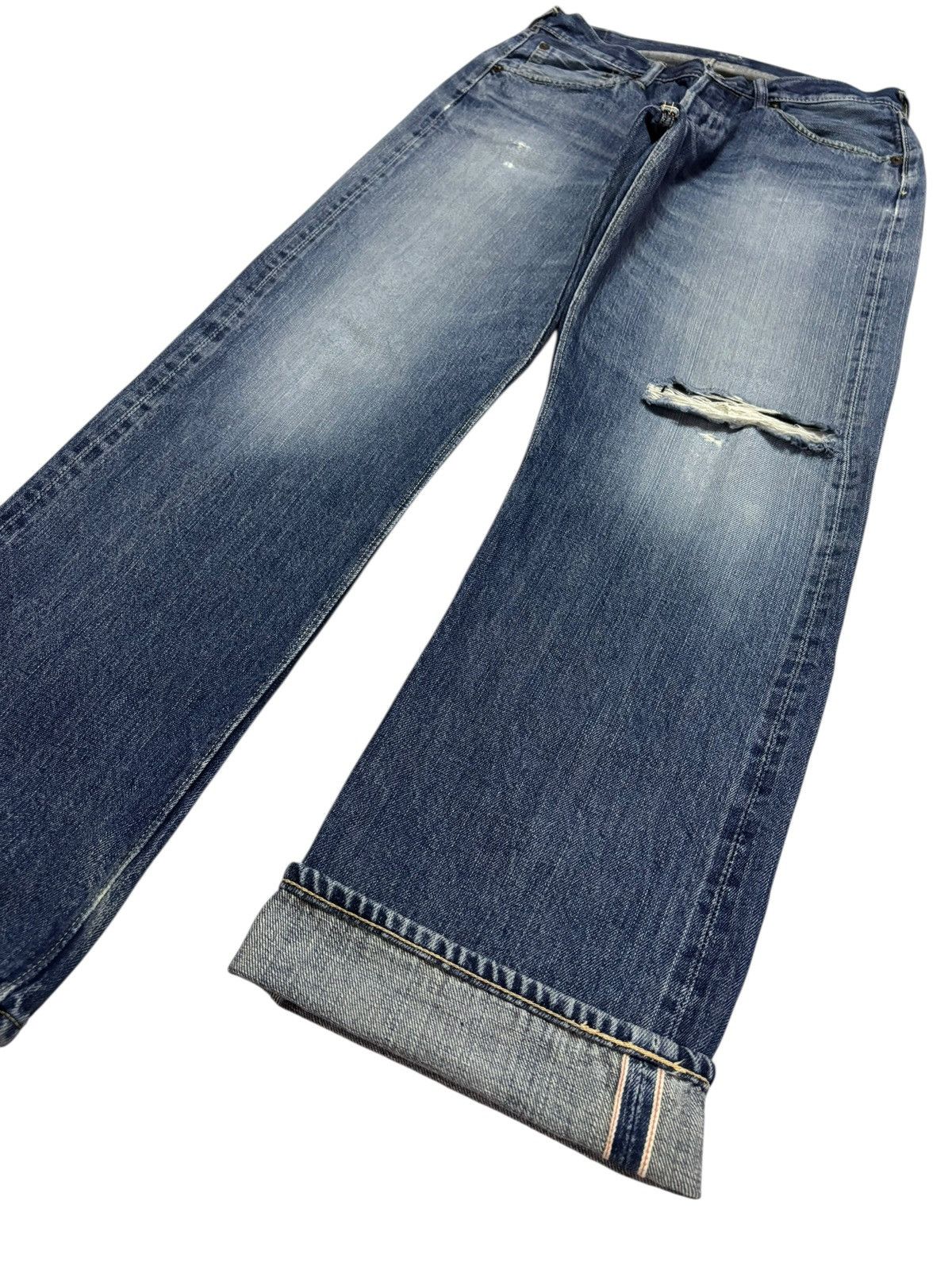 Japanese Brand Vtg 90s Warehouse Japan Dubbleworks Selvedge Distress Jeans Size US 29 - 4 Thumbnail