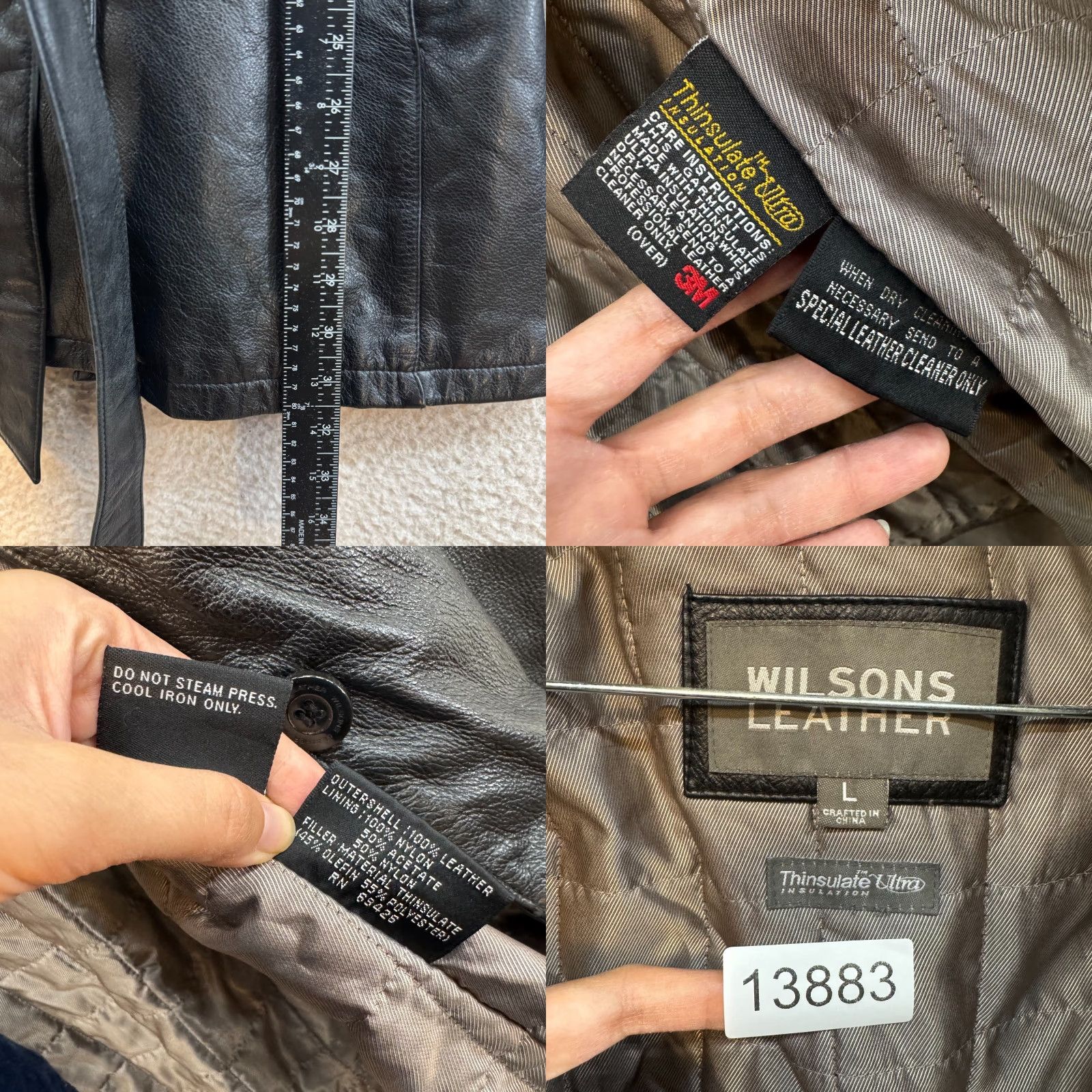 Vintage VINTAGE Wilson's Black Leather Jacket Large Womens Belted Lined 90s Y2K Leather Jacket Women's Large Belted Lined Black 90s Y2K Wilsons Leather Size L / US 10 / IT 46 - 8 Thumbnail